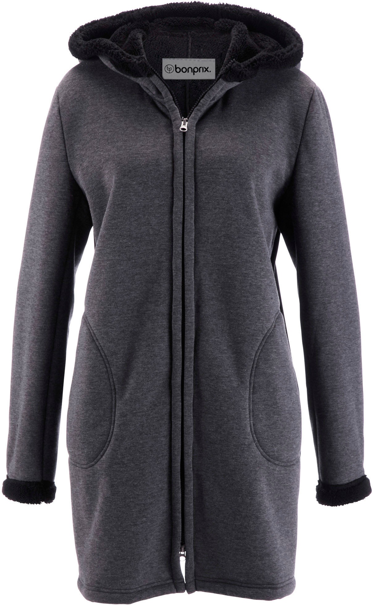 bonprix Kapuzensweatjacke »Kapuzen-Sweatjacke mit Teddyfell« mit Kapuze, mit Teddyfell-Futter, 2-Wege-Zipper