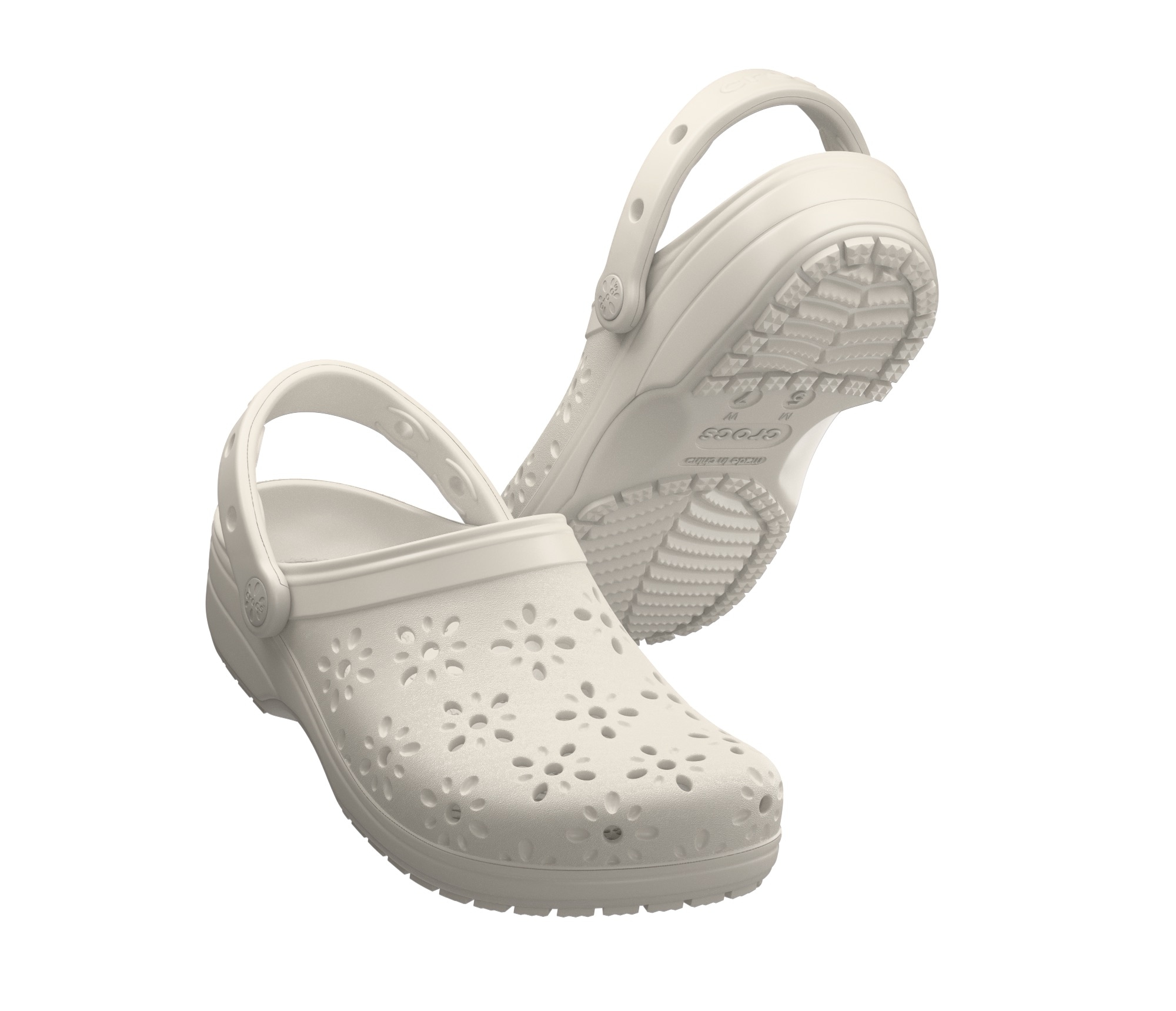 Crocs Clog »Classic Floral Cut Out Clog«, Sandale, Sommerschuh, Loafer mit Lüftungsöffnungen in Blütenstruktur