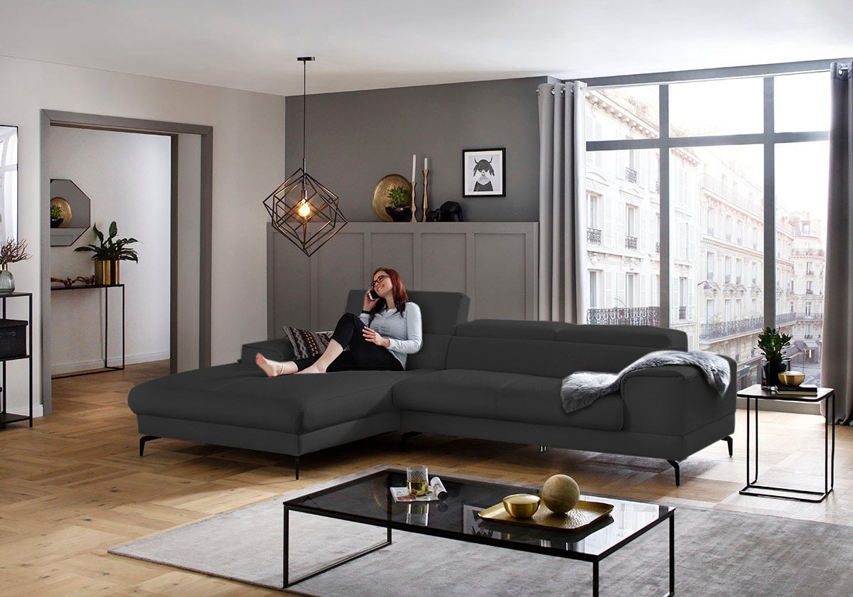 W.SCHILLIG Ecksofa "piedroo, Designsofa mit tollem Sitzkomfort, L-Form", Ko günstig online kaufen