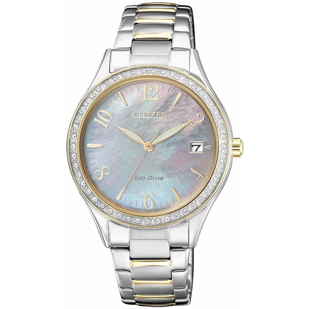 Citizen Solaruhr »EO1184-81D«, Armbanduhr, Damenuhr, mit echtem Perlmutt-Zifferblatt