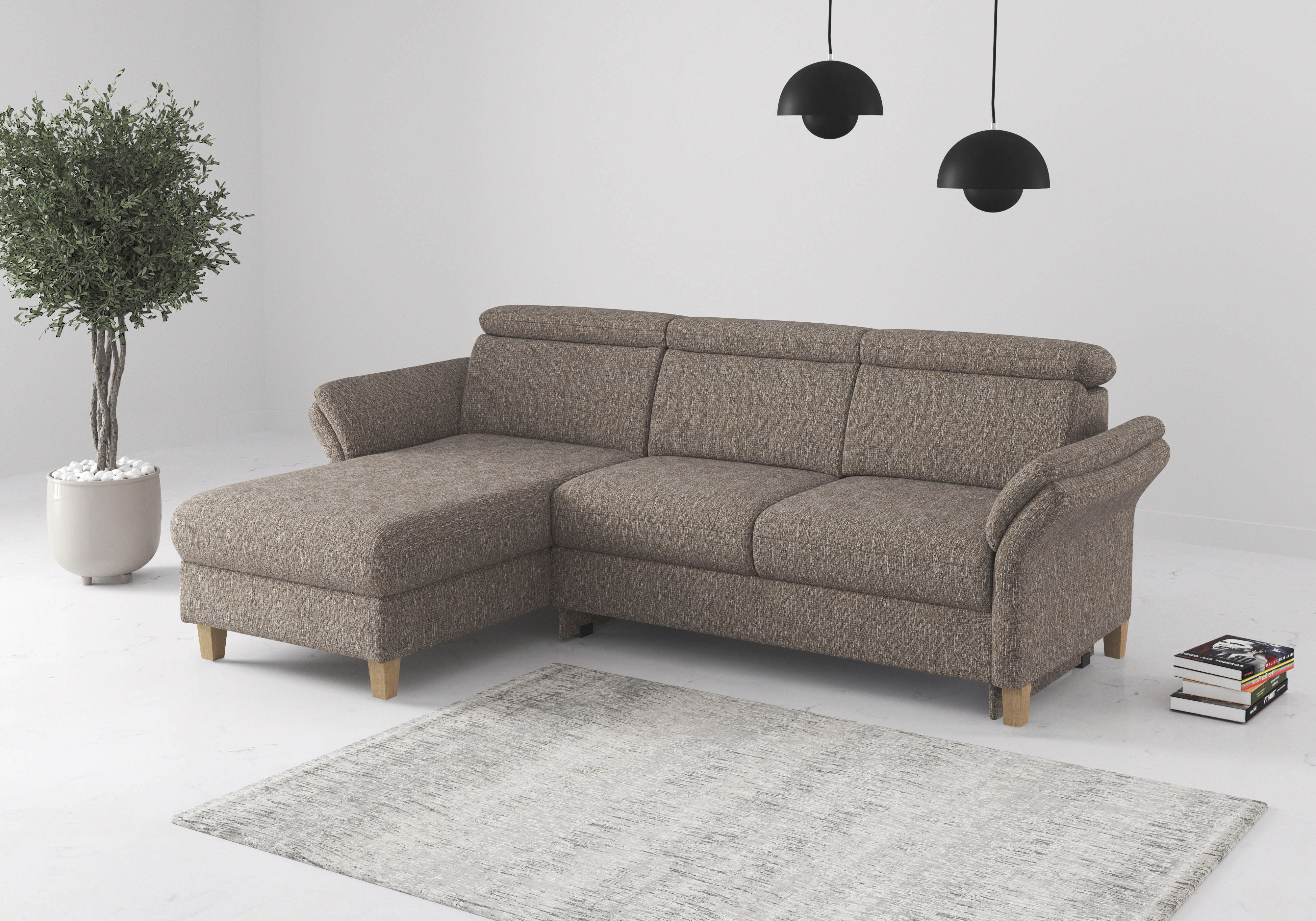 OTTO home Ecksofa "Glendale, L-Form" inkl. Kopfteilverstellung, wahlweise mit Vorziehsitz und Bettkasten