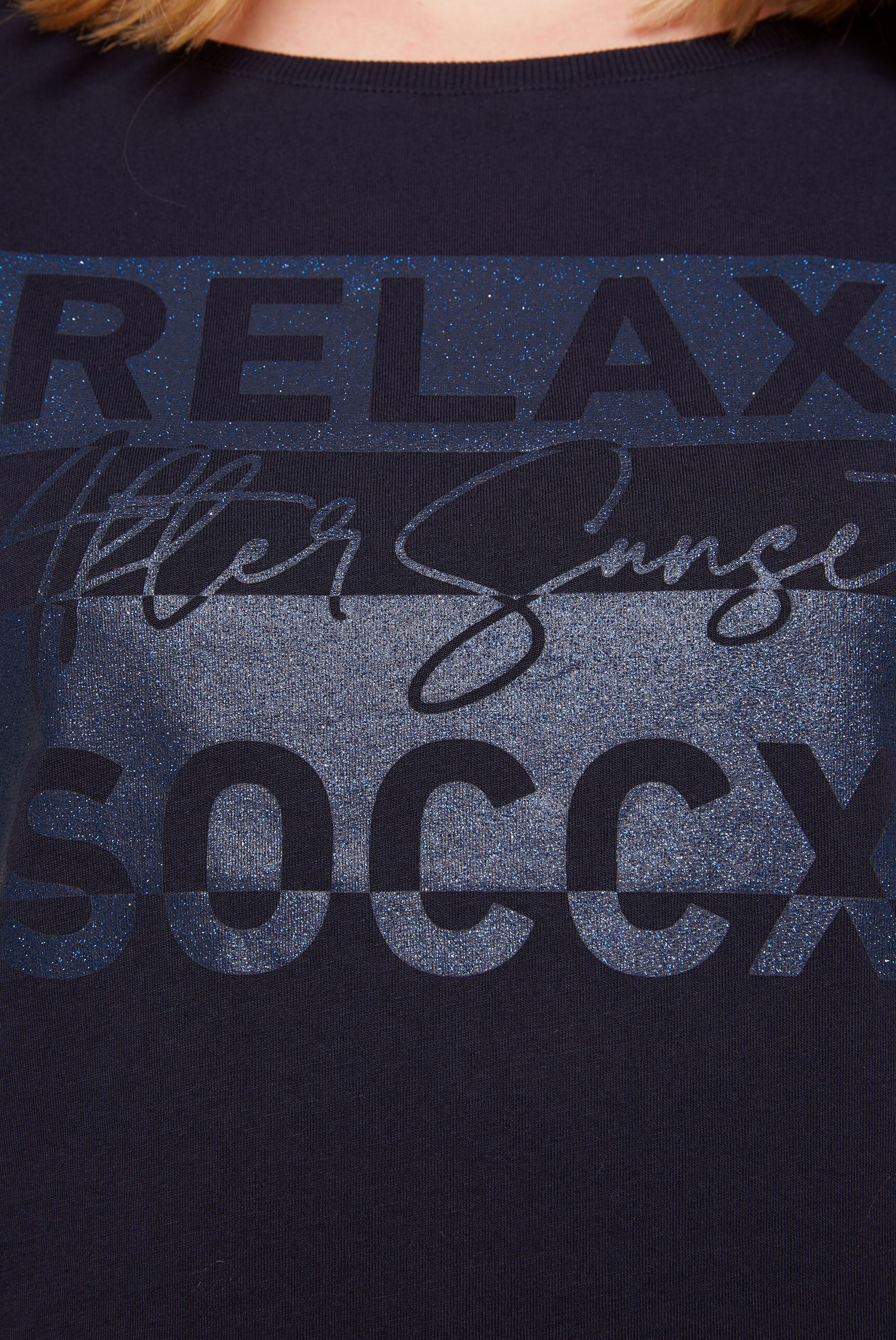 SOCCX Rundhalsshirt, mit überschnittenen Schultern