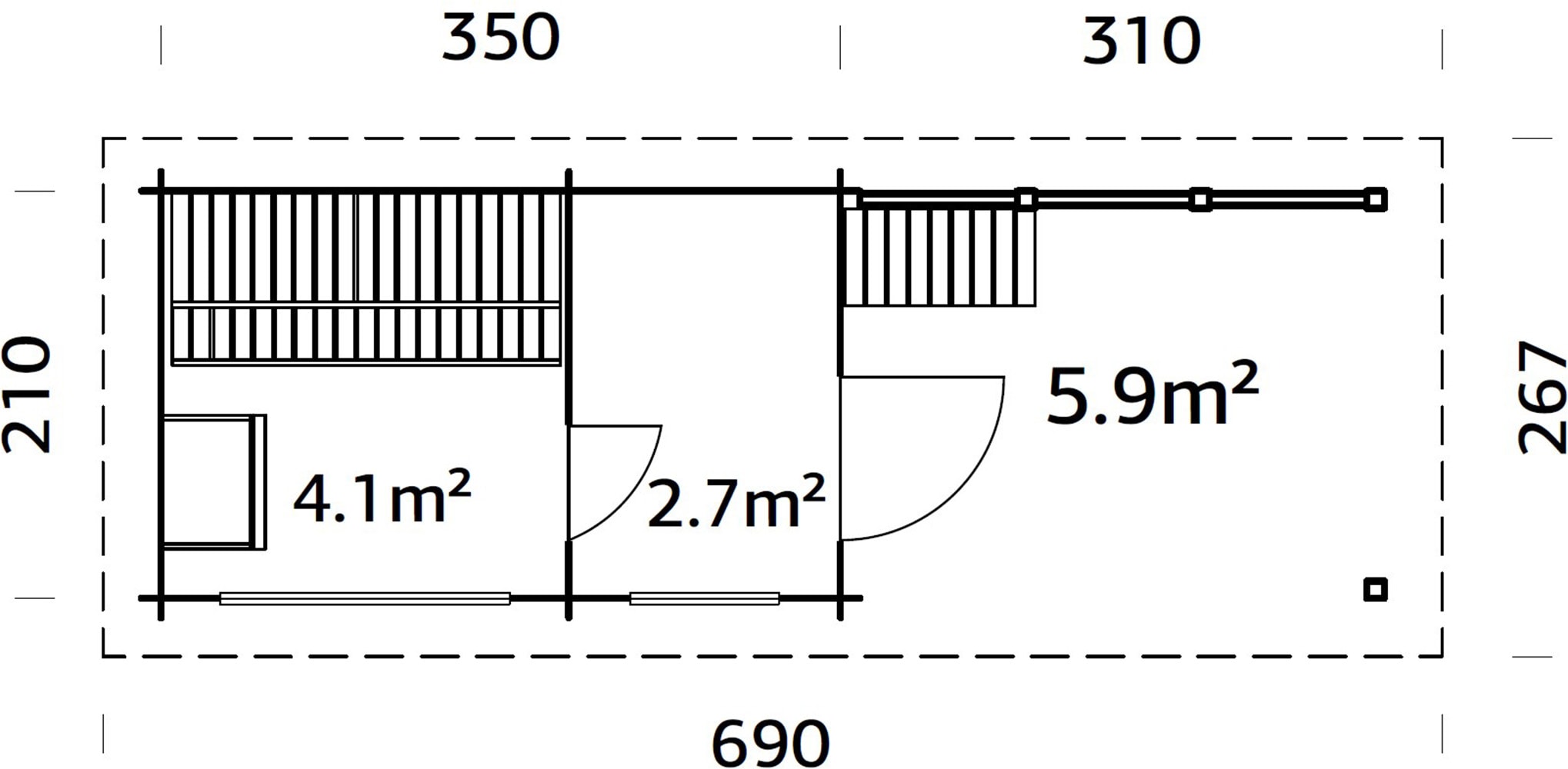 Palmako Sauna »Sanna 6,8+5,9 m²«