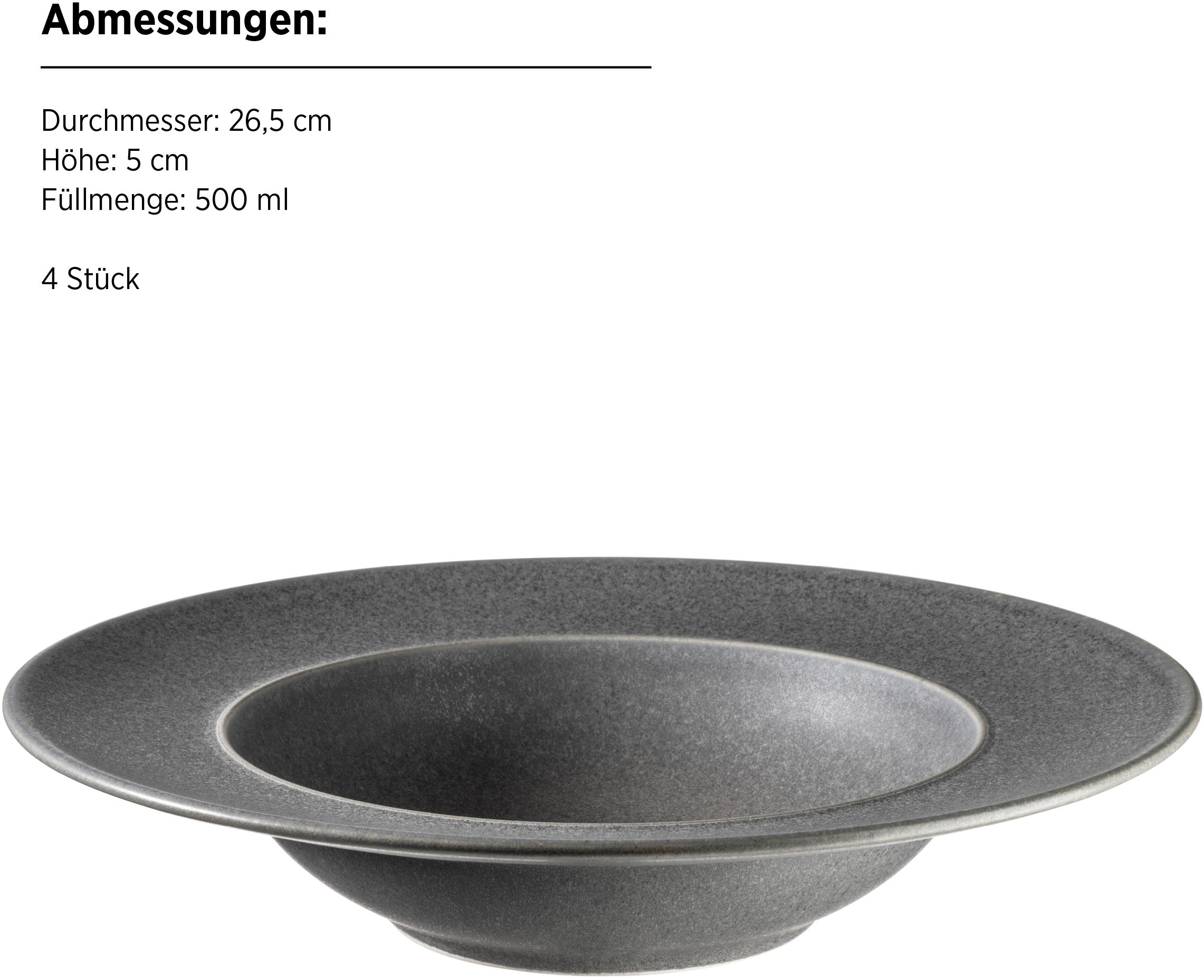 MÄSER Pastateller »UNICO, Pastateller Set, Steinzeug«