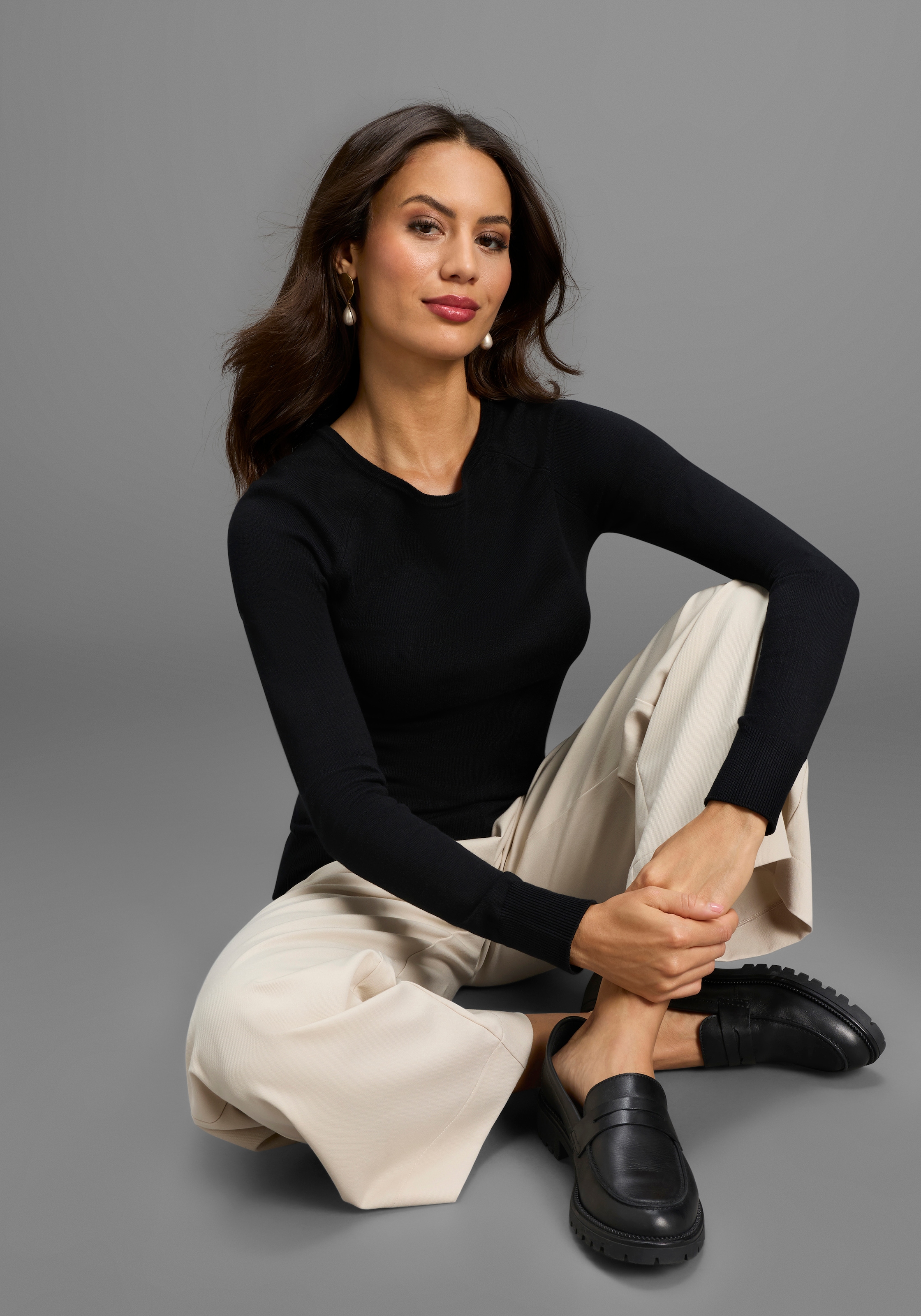 Laura Scott Strickpullover, mit Cut Out und Spitzendetail - NEUE KOLLEKTION günstig online kaufen