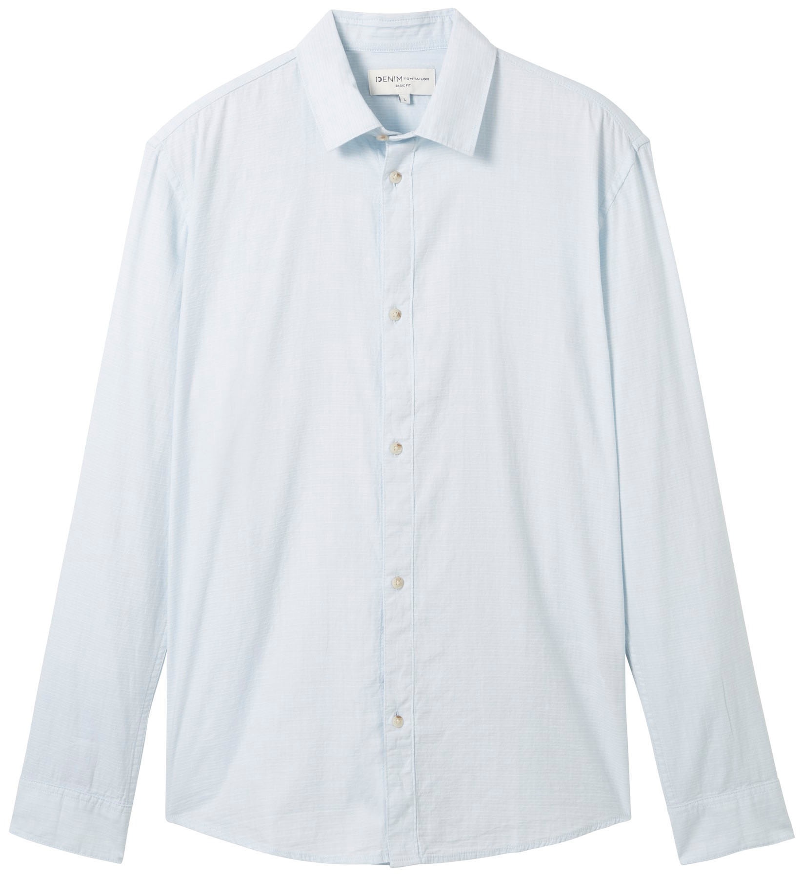 TOM TAILOR Denim Langarmhemd, mit Knopfleiste und Struktur-Optik
