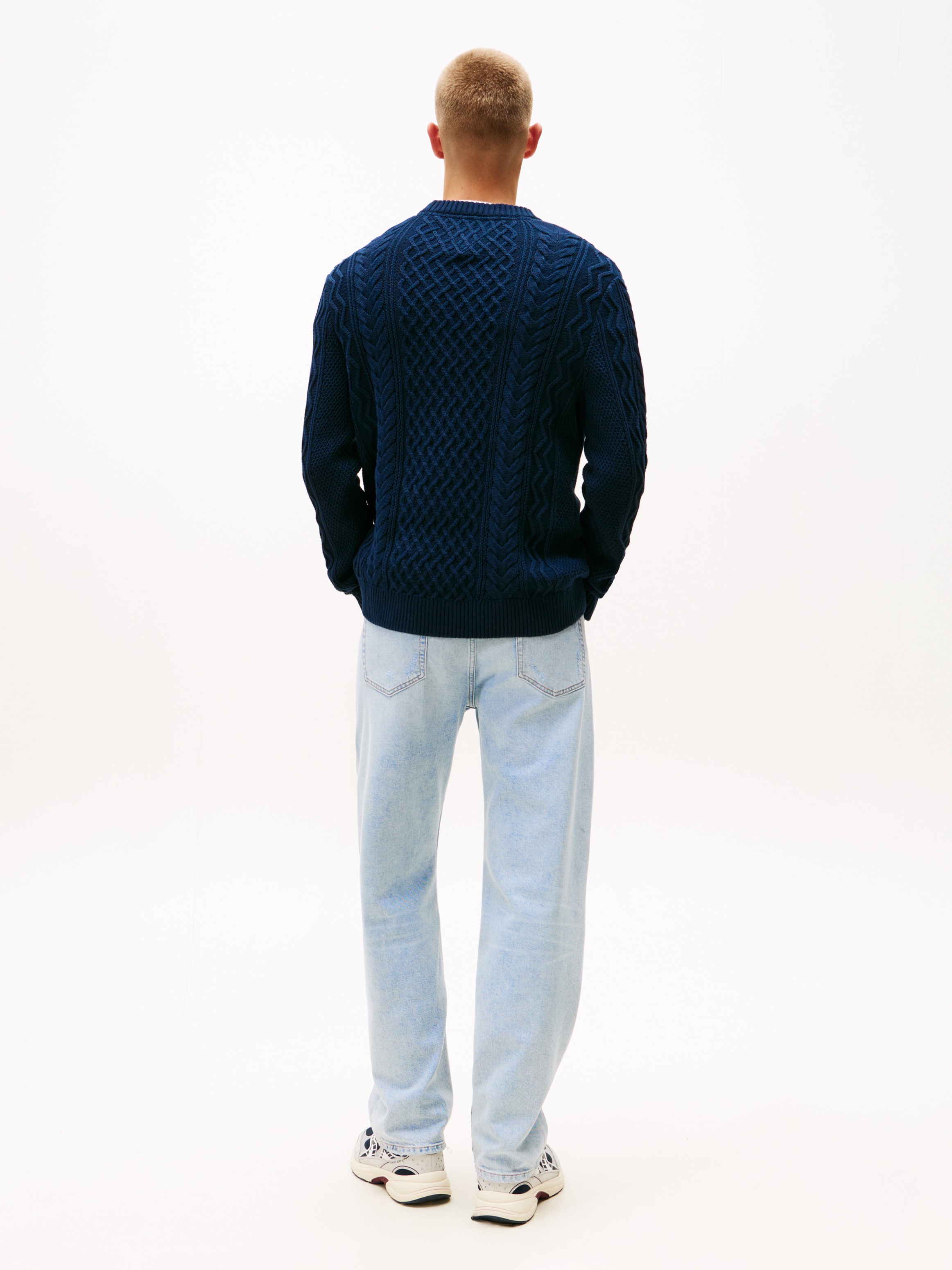 Tommy Jeans Strickpullover »BADGE CABLE«, Slim Fit, Rundhals