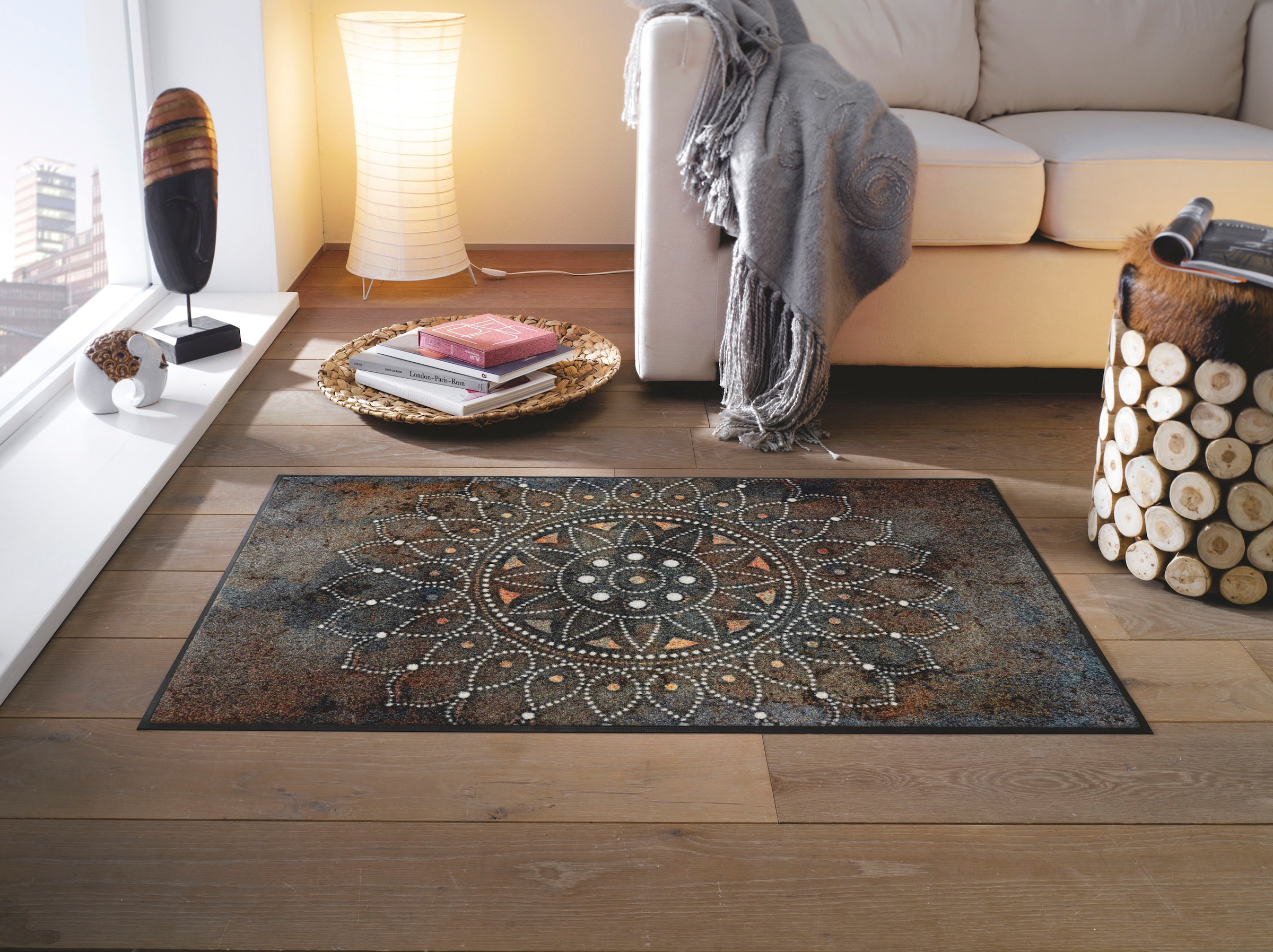 wash+dry by Kleen-Tex Teppich "Madhana" rechteckig 7 mm Höhe Motiv Mandala, günstig online kaufen