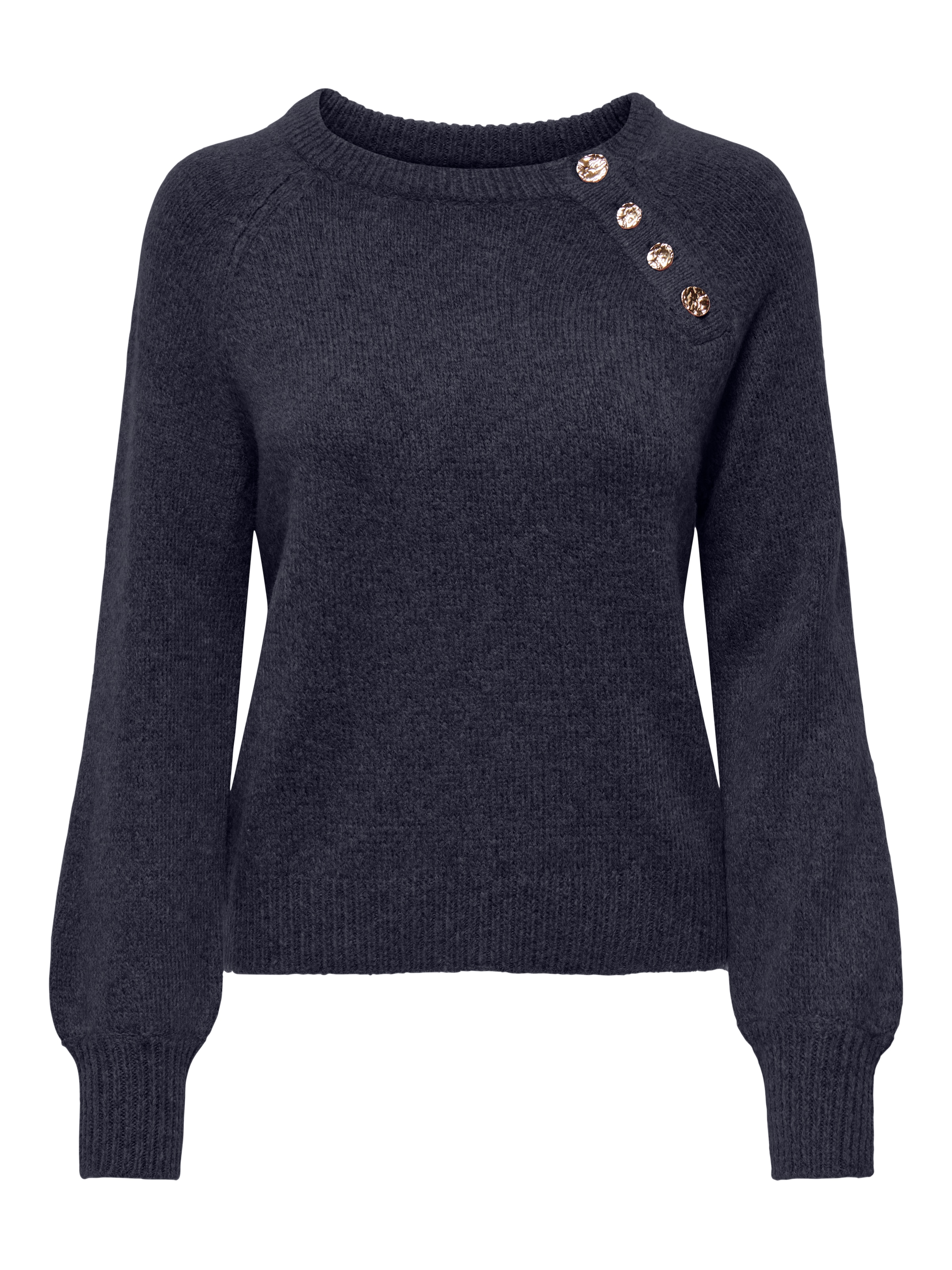 ONLY Rundhalspullover »ONLEMMA LS BUTTON ONECK EX KNT«