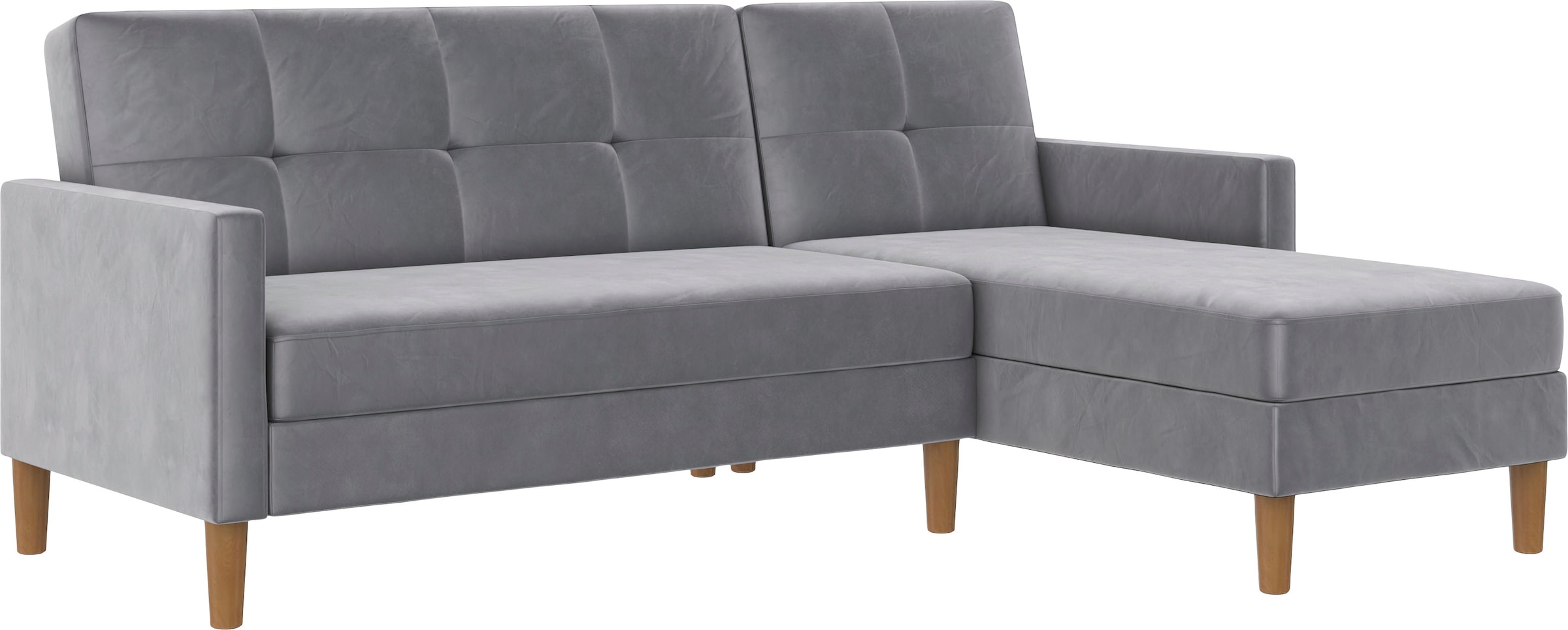 Dorel Home Ecksofa »Lilly, L-Form,«, mit Bett-Funktion, Recamiere beidseitig montierbar, Sitzhöhe 43 cm