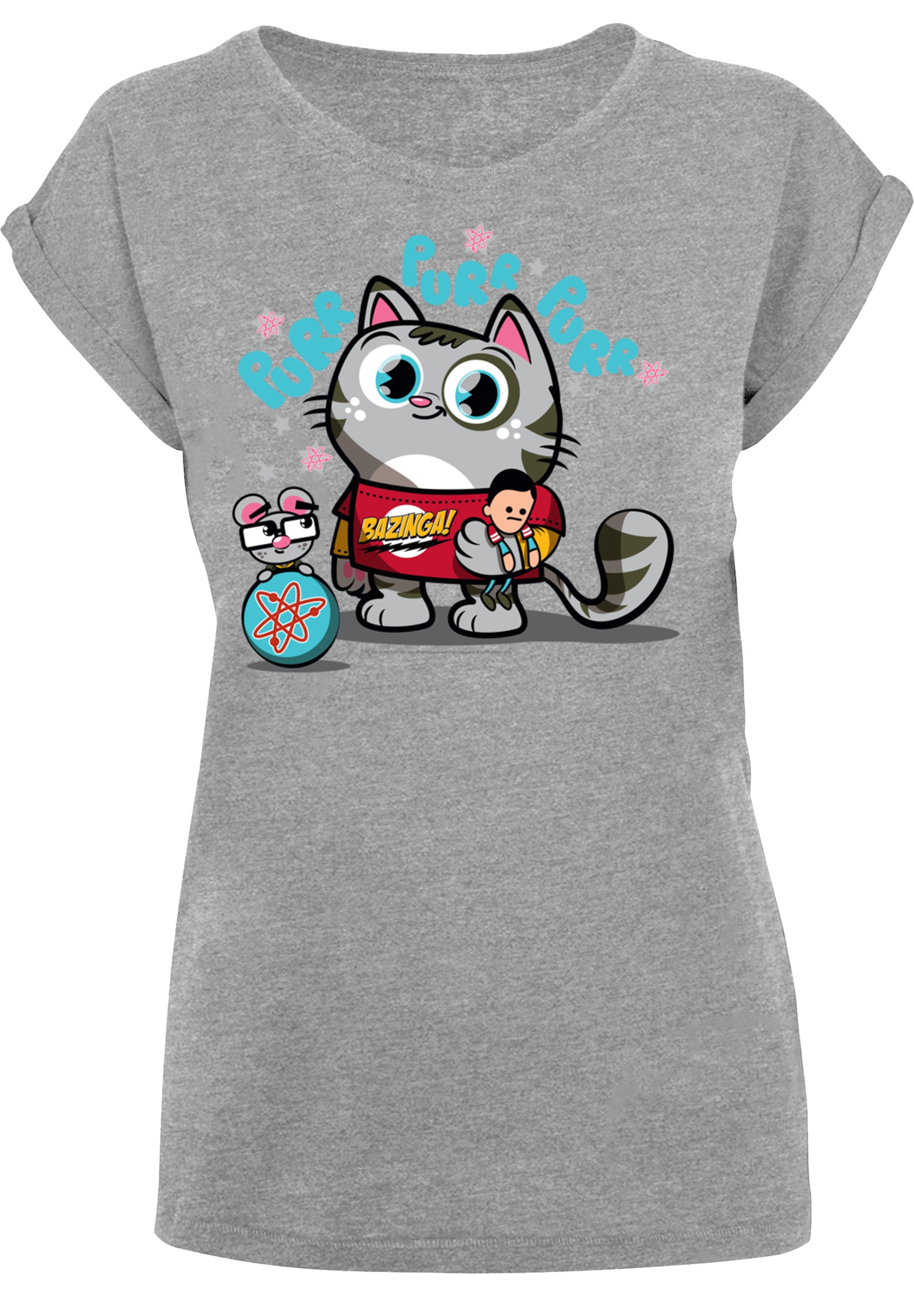 F4NT4STIC T-Shirt »Big Bang Theory Bazinga Kitty«, Damen,Premium Merch,Regular-Fit,Kurze Ärmel,Bedruckt