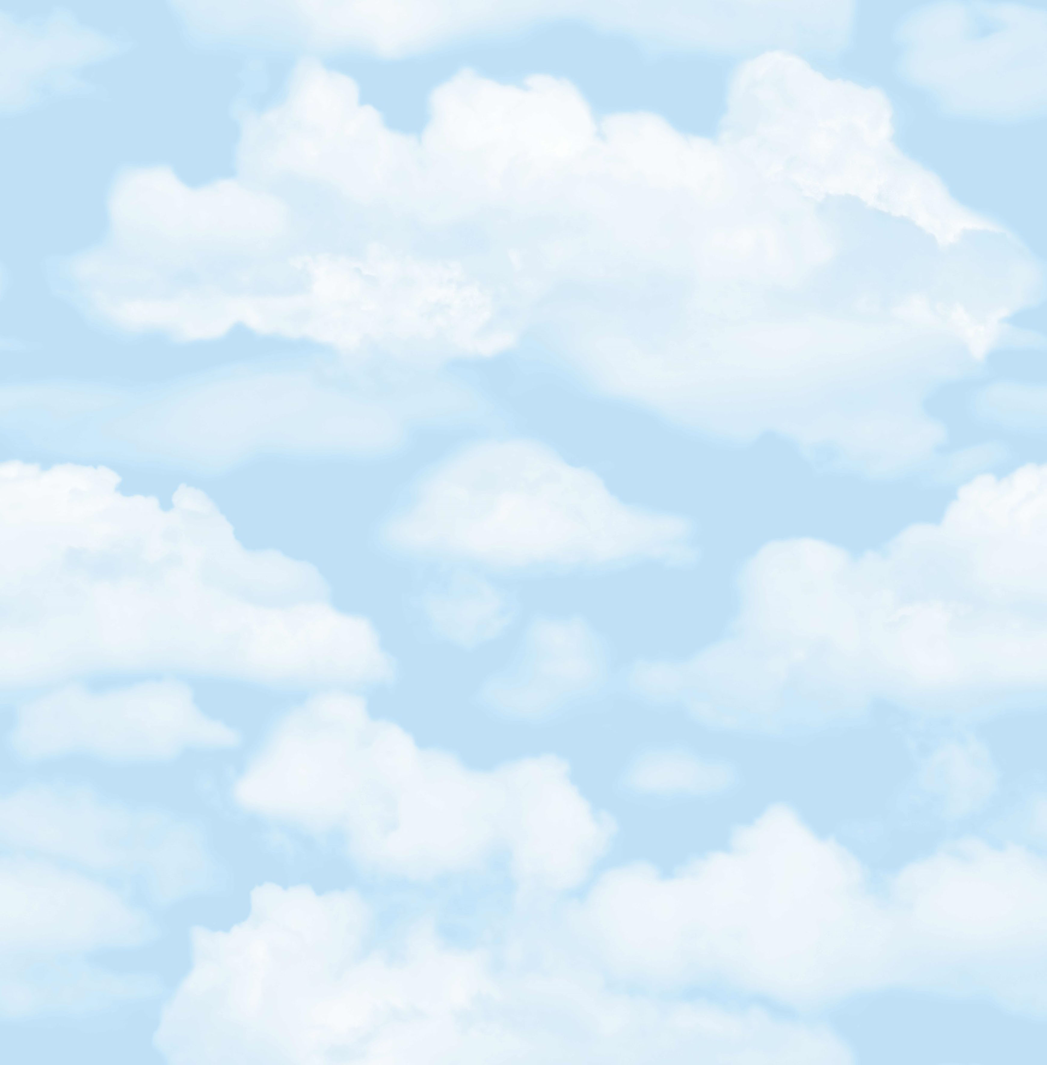 Papiertapete "Wolken" glatt Mehrfarbig - 10m x 52cm