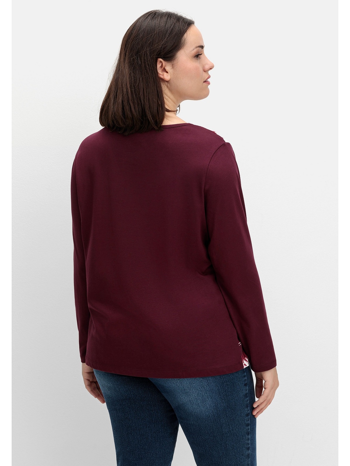 Sheego Langarmshirt »Große Größen«, mit bedrucktem Vorderteil