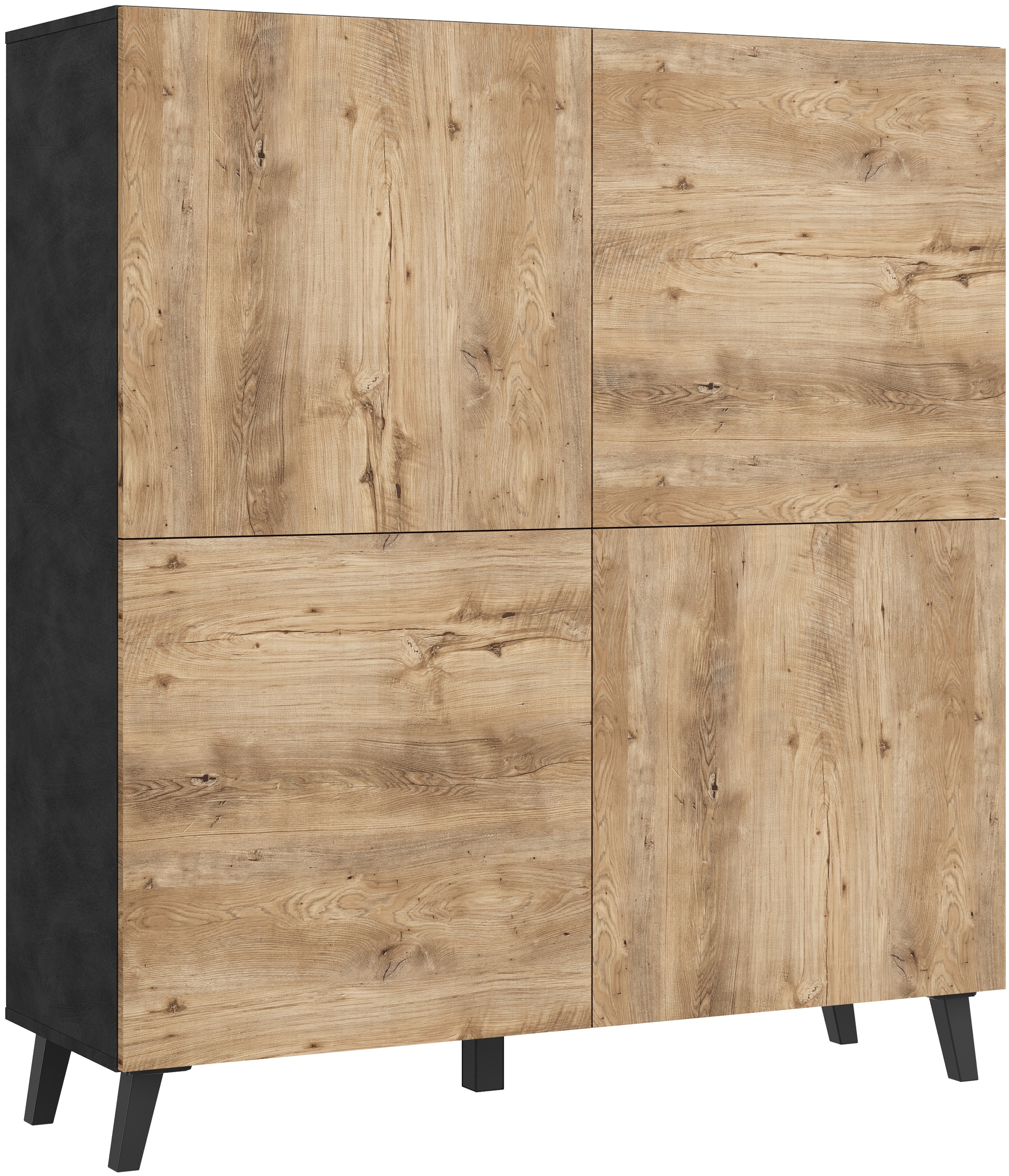 Home affaire Highboard "HIGHBOARD PHUKET II, Stilvolle, grifflose Hochkommo günstig online kaufen