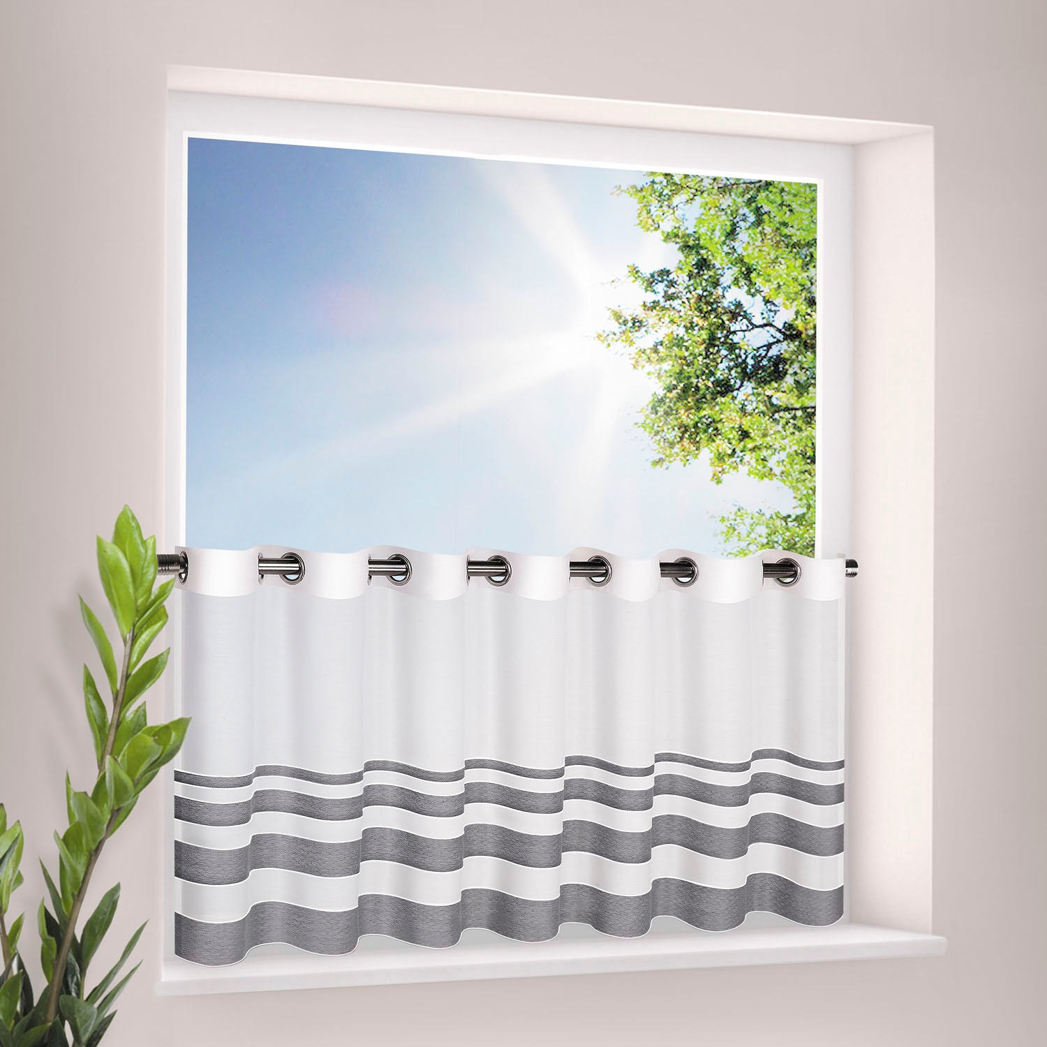 Gerster Scheibengardine "Eskil" Ösen 1 Stk. tlg. HxB: 50x140, mit modernem günstig online kaufen