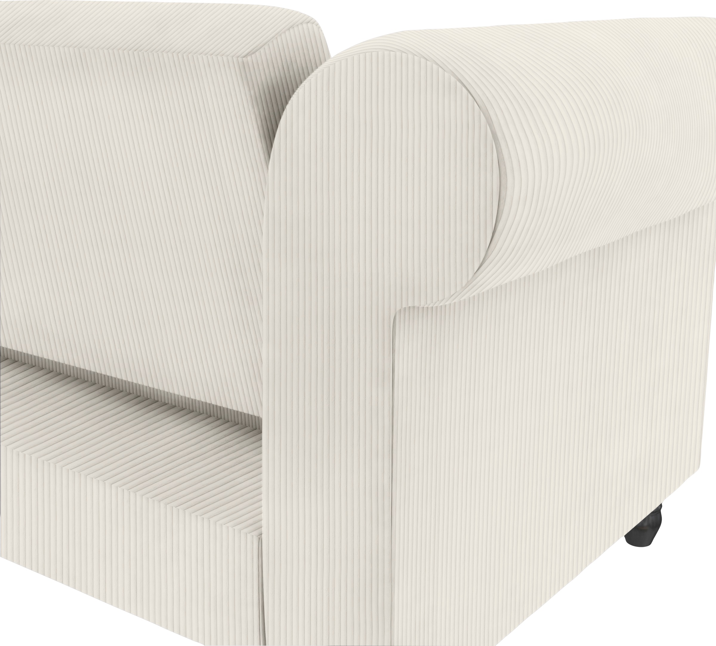 Dorel Home Ecksofa »Felix II, L-Form, Schlafsofa 241cm (Liegefl. 108/195 cm),«, verstellb. Rückenlehne, Recamiere wechselbar, Cord