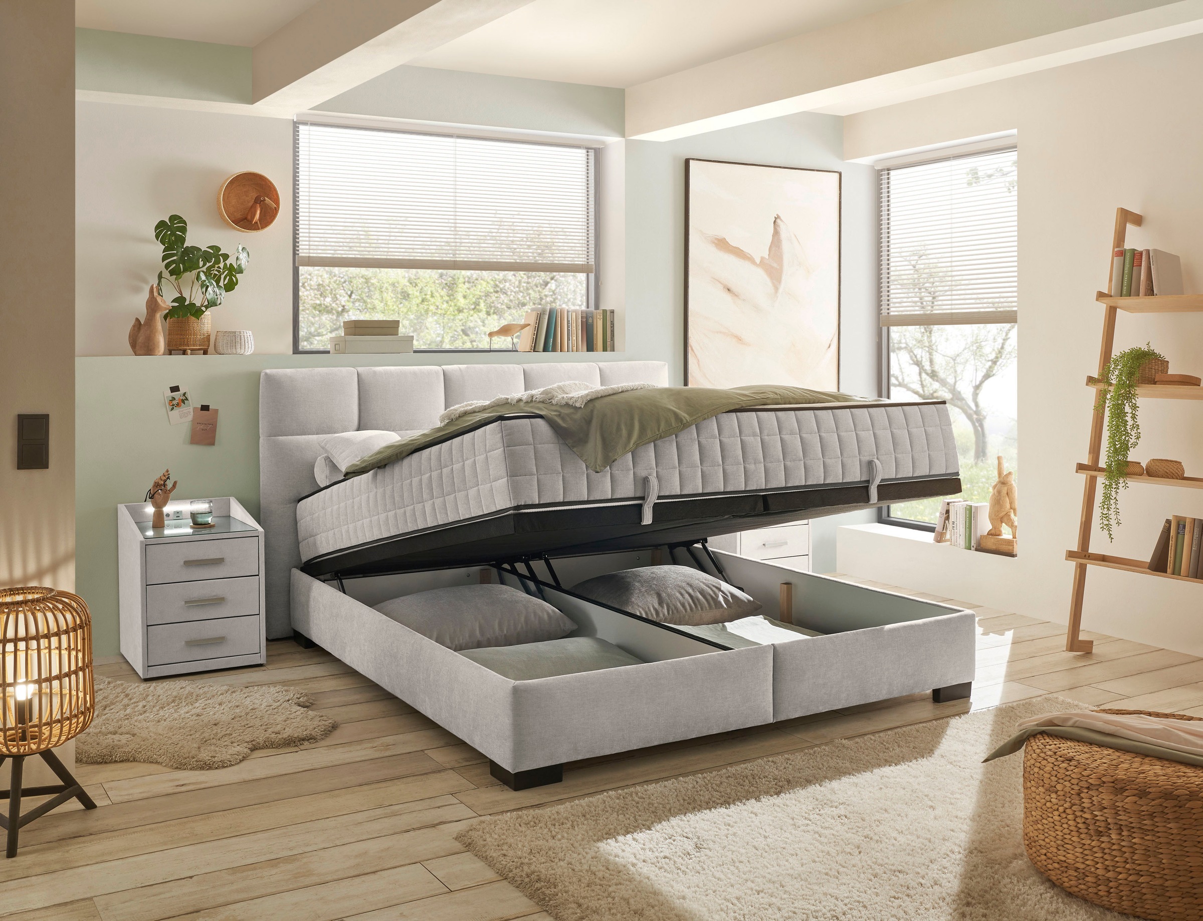 ED EXCITING DESIGN Boxbett »Nagol«, mit Bettkasten, mit Wendematratze, erhältlich in verschiedenen Breiten