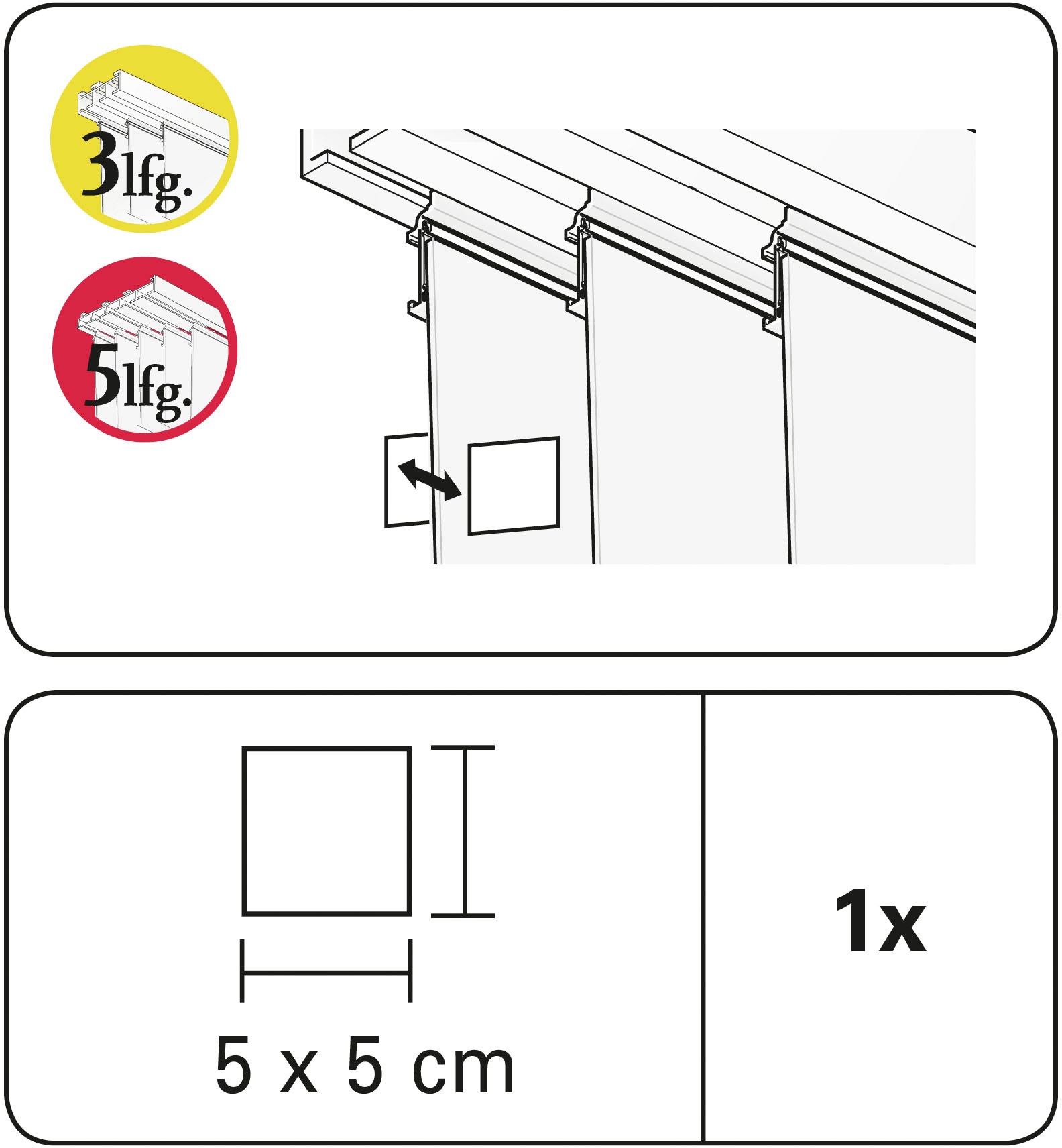 GARDINIA Magnetgriff Serie Flächenvorhang-Technik Atlanta 3-läufig günstig online kaufen