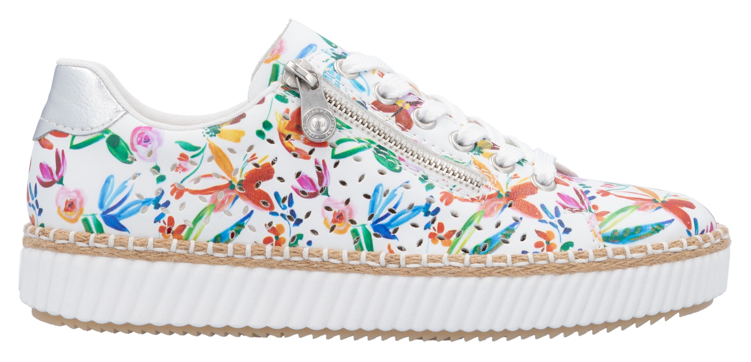 Rieker Plateausneaker, Schnürschuh, Halbschuh, Sneaker mit seitlichem Reißverschluss