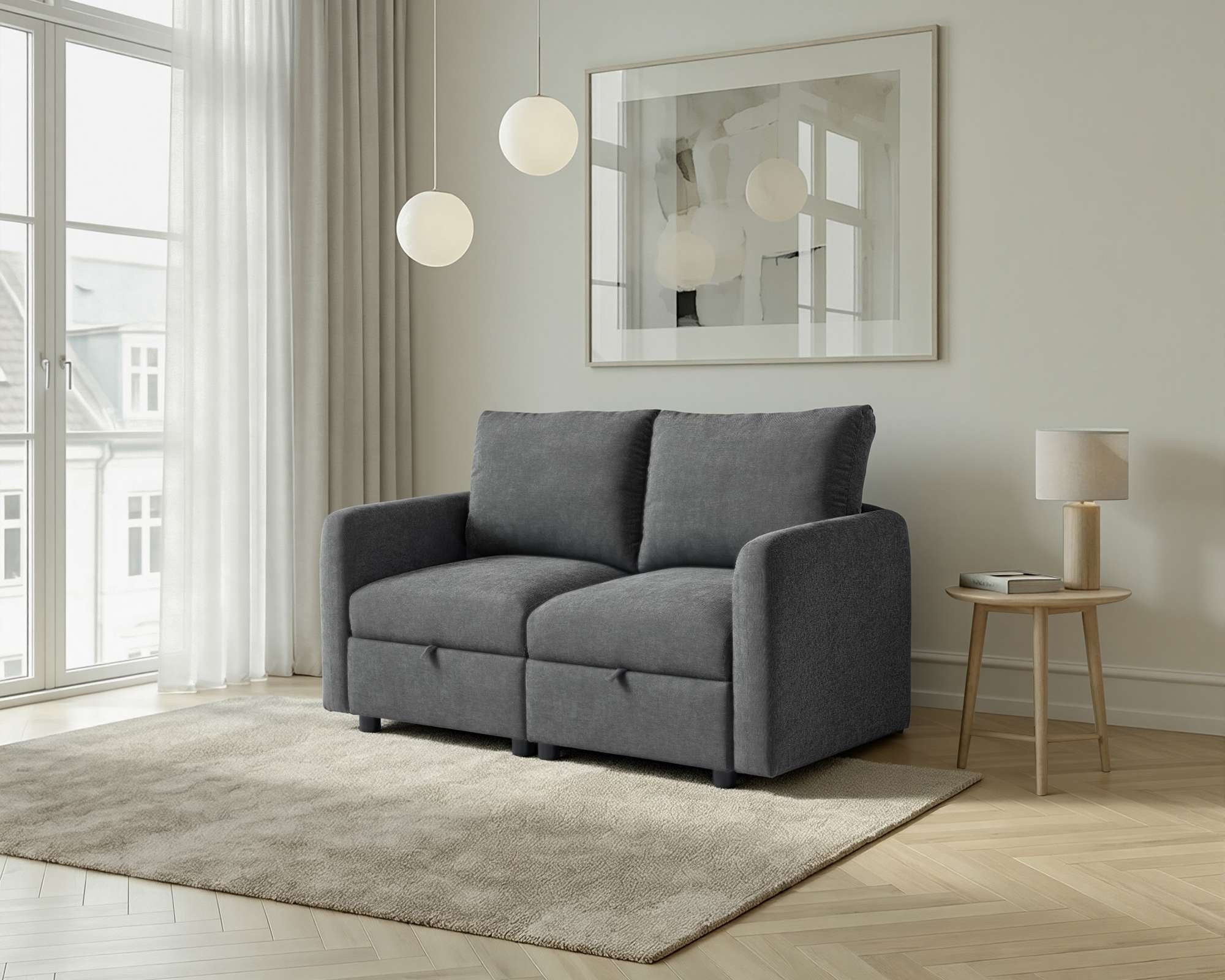 Dorel Home 2-Sitzer »STILHUS Modularsofa mit Stauraum, Breite 155 cm, Chenille-Bezug« als Modul oder separat verwendbar - individuell kombinierbar
