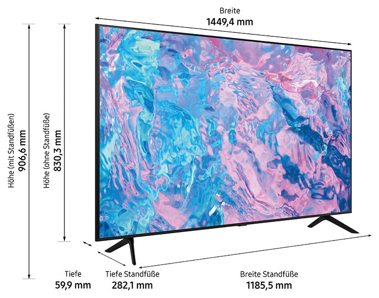 Samsung LED-Fernseher, 163 cm/65 Zoll, Smart-TV, PurColor-Crystal Prozessor  4K-Gaming Hub-Smart Hub & Gaming Hub-Object Tracking Sound Lite | BAUR