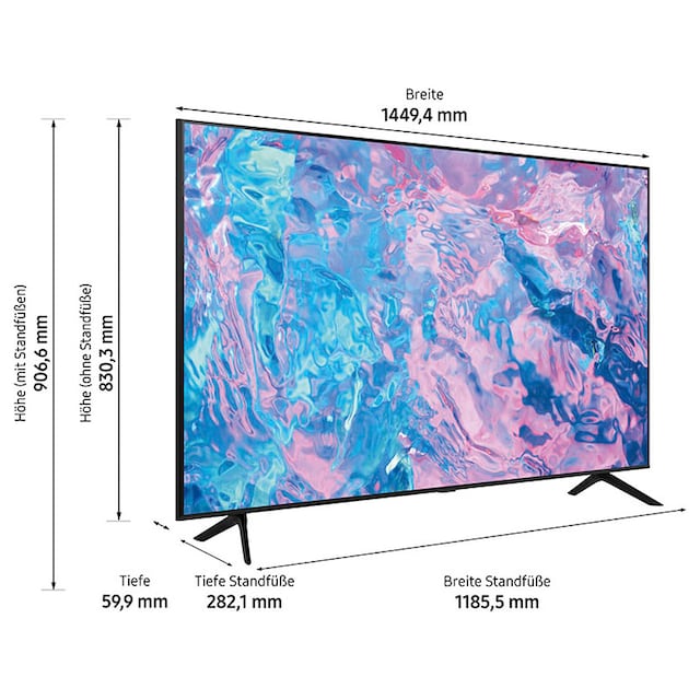 Samsung LED-Fernseher, 163 cm/65 Zoll, Smart-TV, PurColor-Crystal Prozessor  4K-Gaming Hub-Smart Hub & Gaming Hub-Object Tracking Sound Lite | BAUR