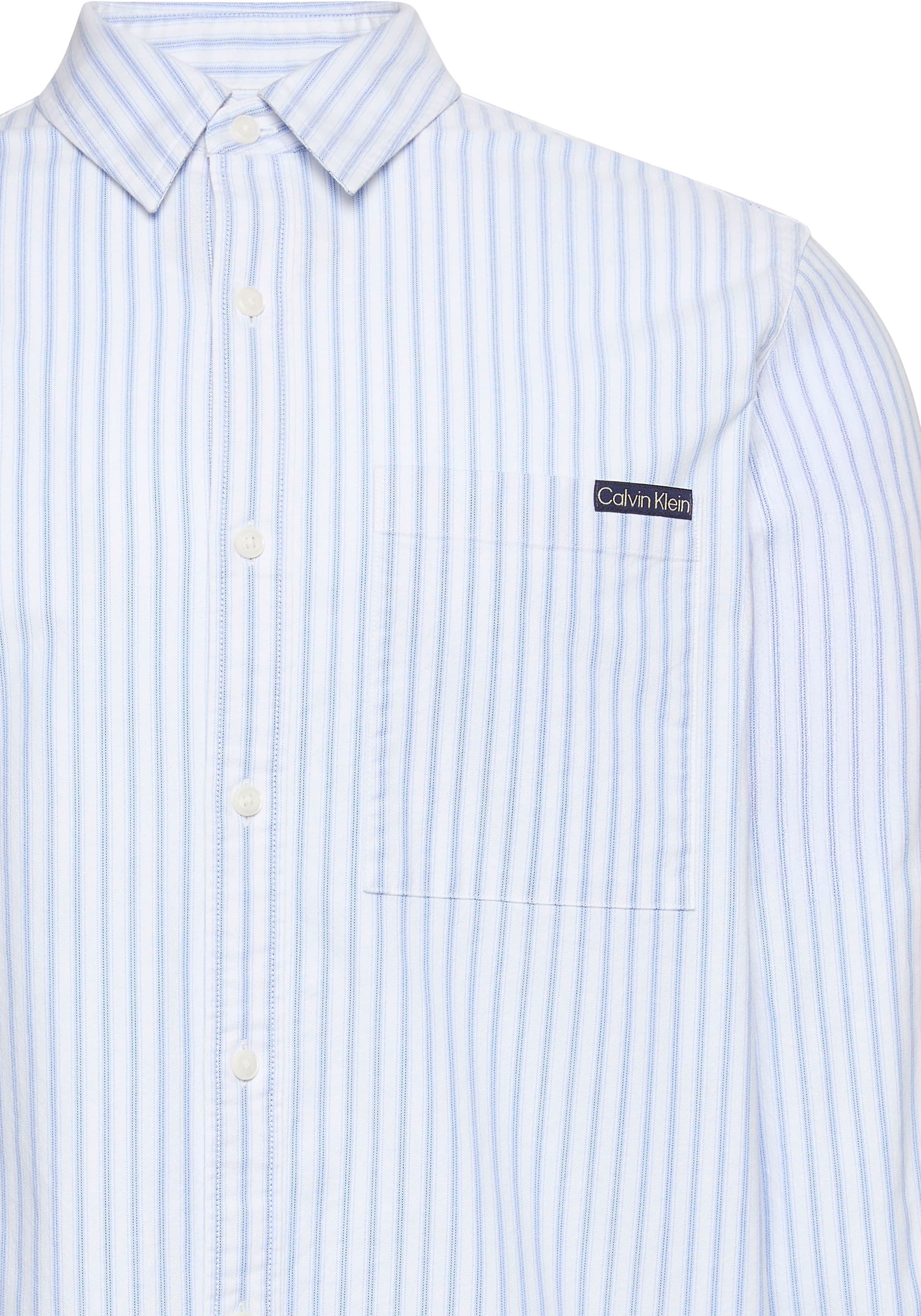 Calvin Klein Jeans Langarmhemd »STRIPE OXFORD CLASSIC SHIRT« Regular fit mit Rundhlsausschnitt