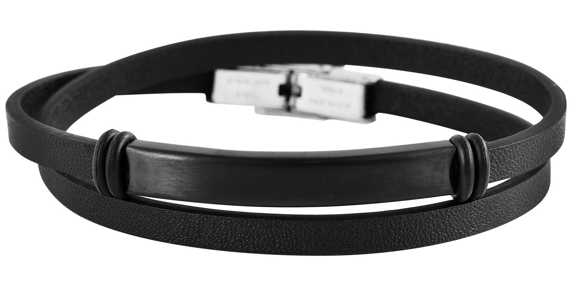 Wickelarmband ADELIA´S "Unisex Armband – Wickelarmband aus Leder 42 cm", schwarz, Armbänder, Damen, 42cm, Leder, Wickelarmband, Ein stilvolles Geschenk für besondere Momente
