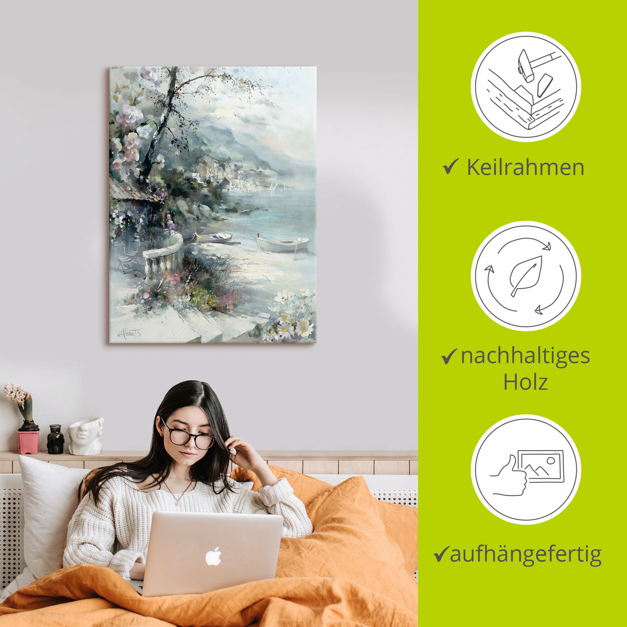 Artland Wandbild »Buchtseite I«, Küste, (1 St.), als Leinwandbild, Poster, Wandaufkleber in verschied. Größen