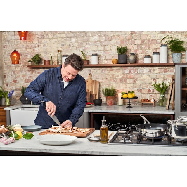 Tefal Topf-Set »E307S7 Jamie Oliver«, Edelstahl, (Set, 7 tlg.),  induktionsgeeignet, besonders flacher Deckel bestellen | BAUR