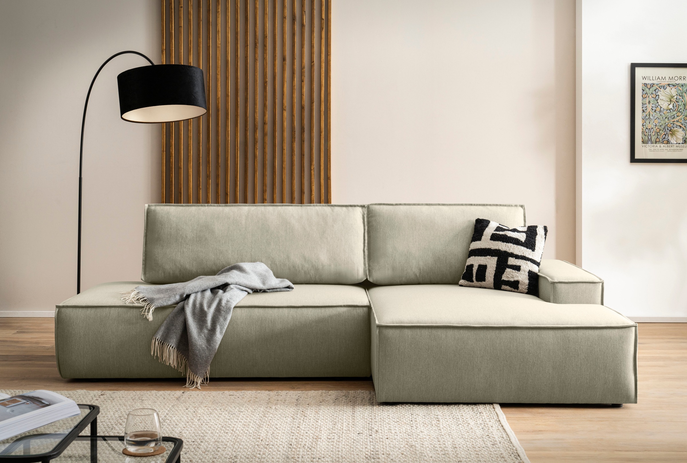 Home affaire Ecksofa "SHERWOOD, Schlafsofa in L-Form offen (275cm), Cord, L günstig online kaufen