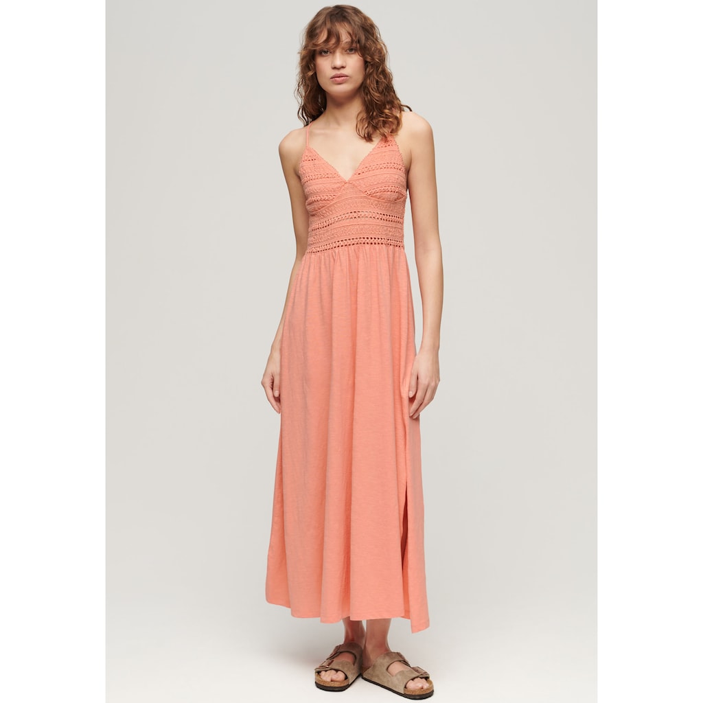 Superdry Jerseykleid »JERSEY LACE MAXI DRESS«