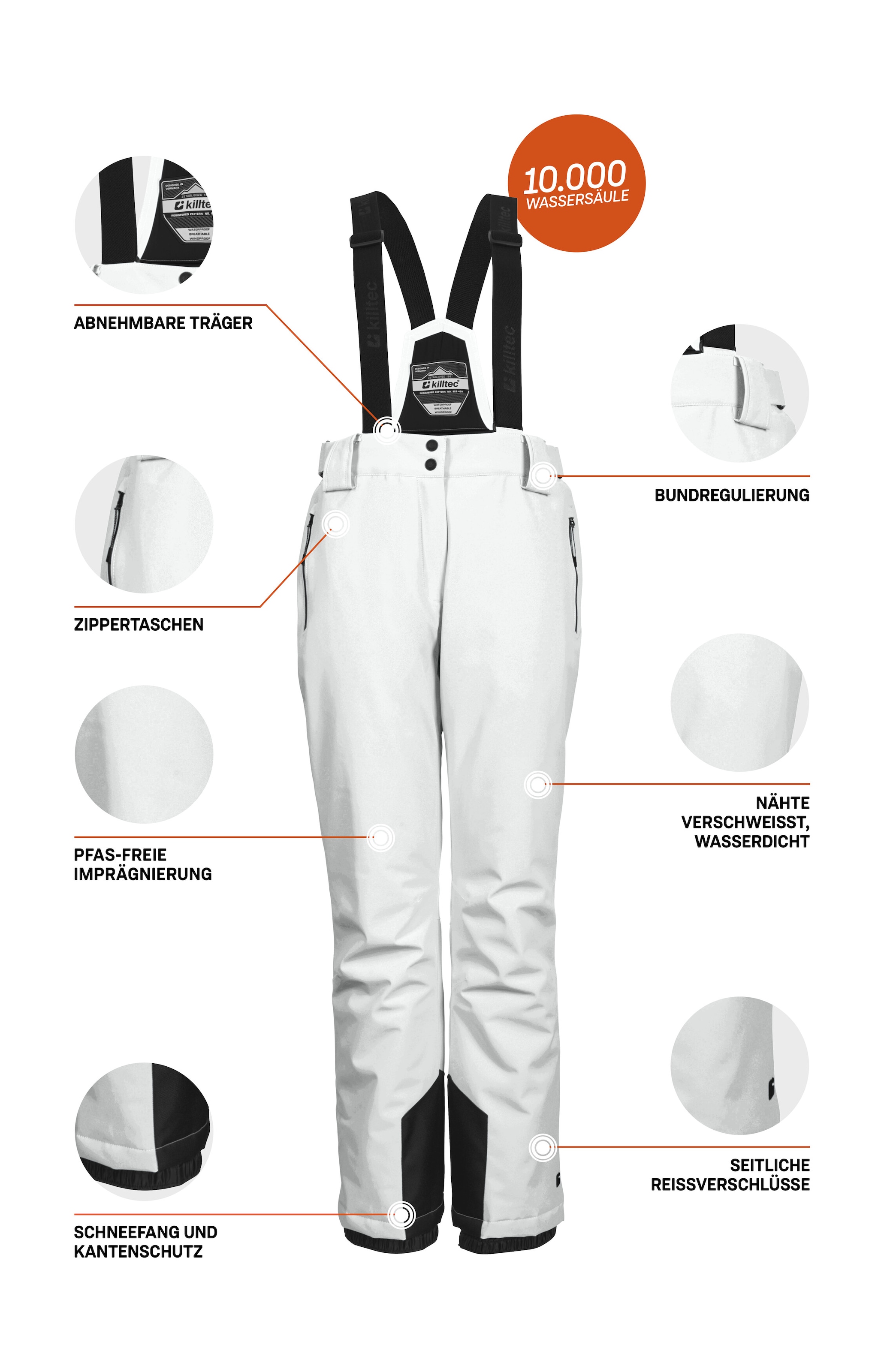 Killtec Skihose »KSW 249 WMN SKI PNTS«  Wind- und wasserdicht, verstellbare Träger, PFAs-frei imprägniert