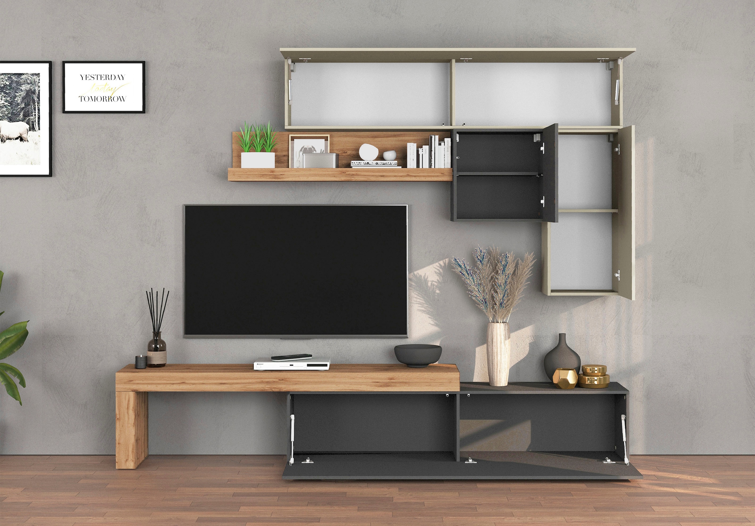 OTTO home Wohnwand »Chronos Wohnwand, Medienwand, 5-er set« Set, 5 Stk. tlg.