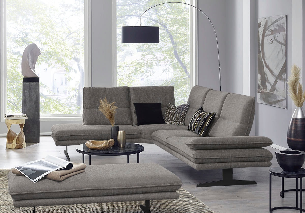 W.SCHILLIG Ecksofa "broadway, Designsofa, toller Sitzkomfort, zeitlos, elegant, L-Form" Sitztiefenverstellung, Kopfteil- & Seitenteilverstellung, Breite 284cm
