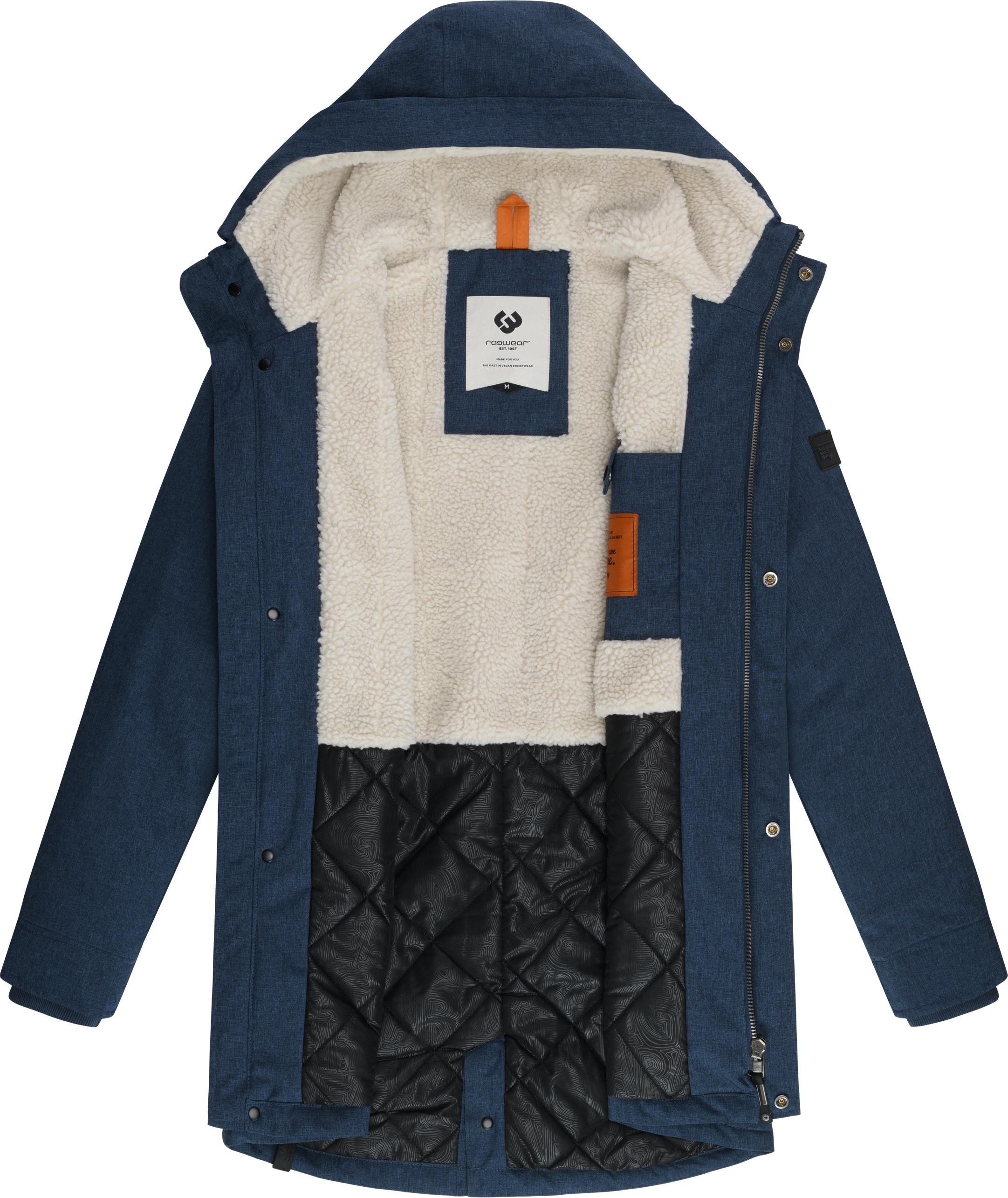 Ragwear Kurzmantel »Mr Smithem YOUMODO«, wasserdichte lange Herren Winterjacke mit Kapuze