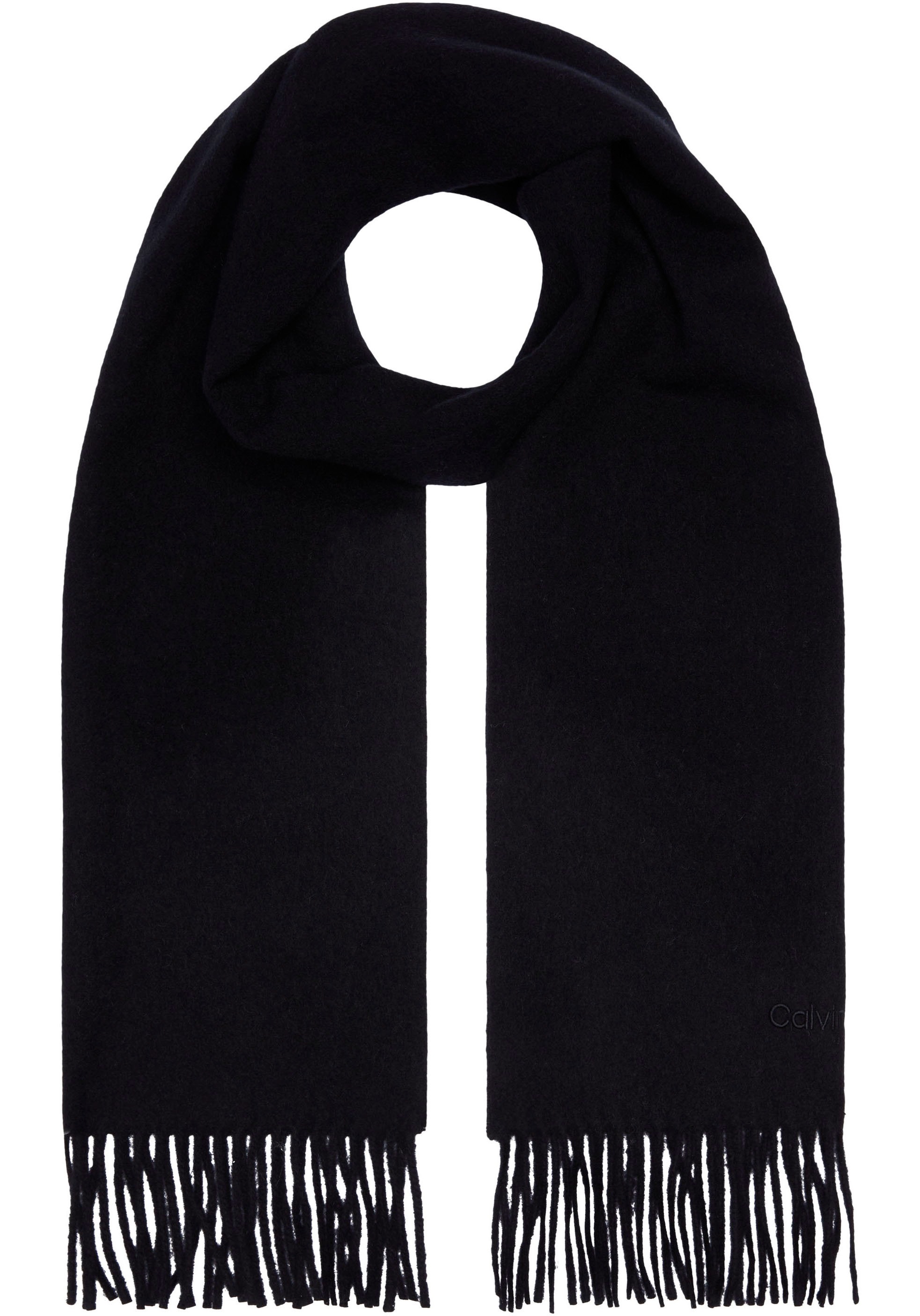 Calvin Klein Schal "CLASSIC WOOL SCARF", mit Logostickerei