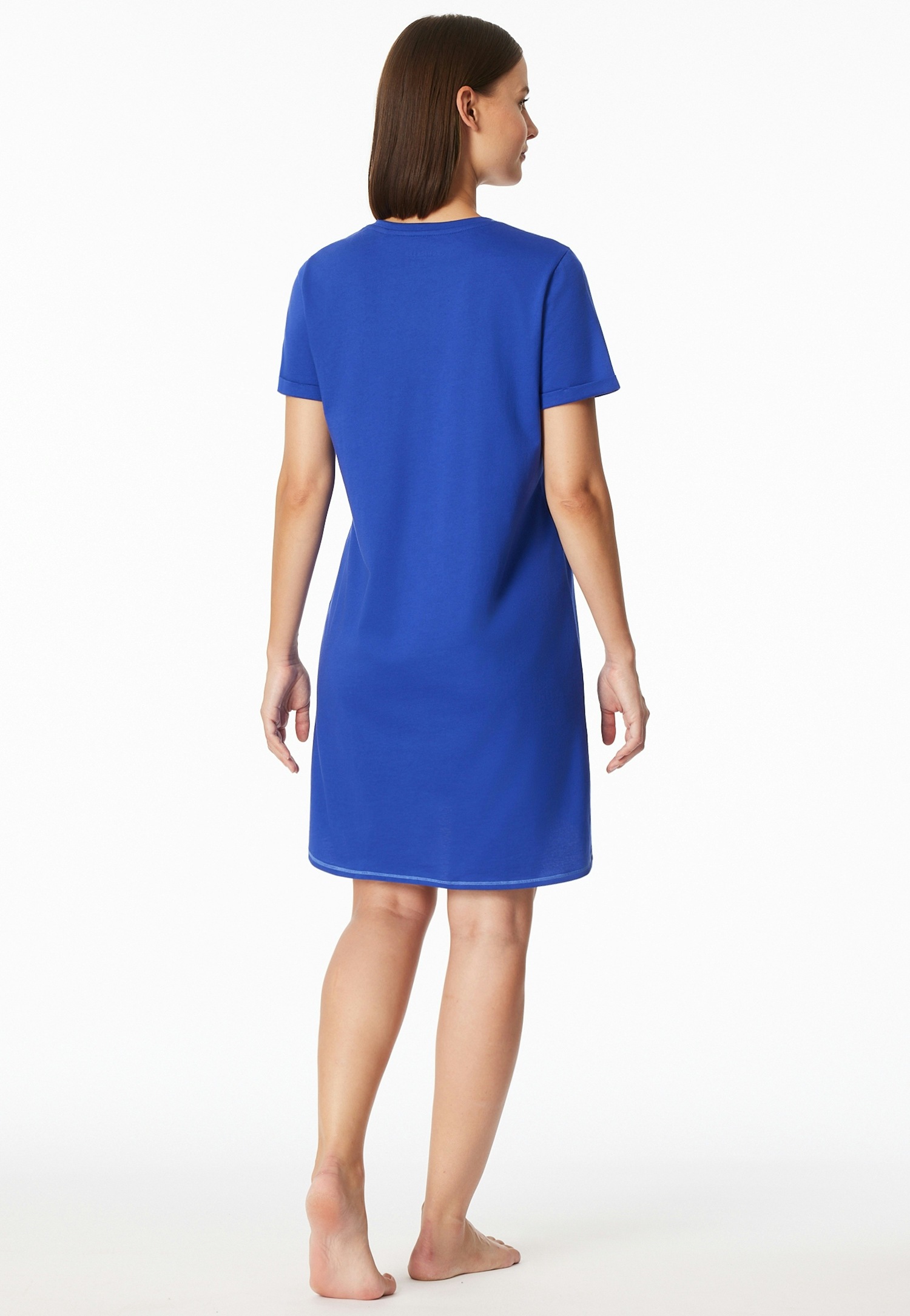 Thumbnail - Schiesser Nachthemd "Casual Essentials" mit Statement-Print, Baumwolle, kurzärmelig, Rundhalsausschnitt