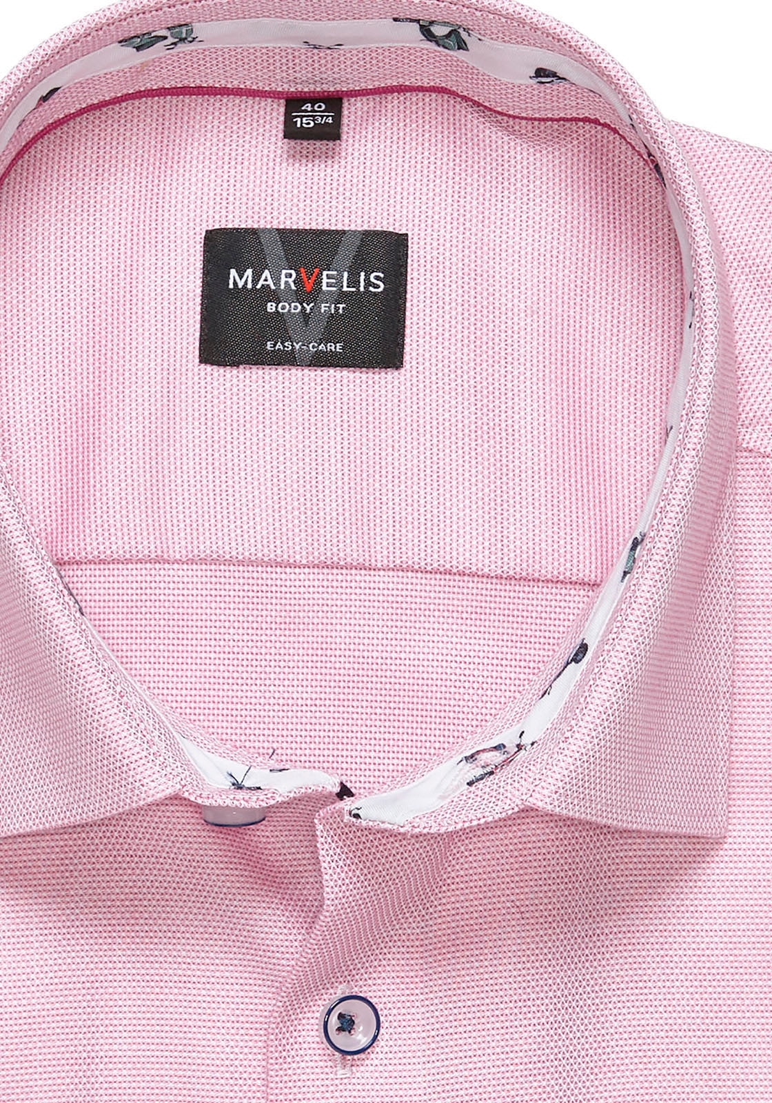 MARVELIS Kurzarmhemd bügelleicht, körpernah, Businesshemd