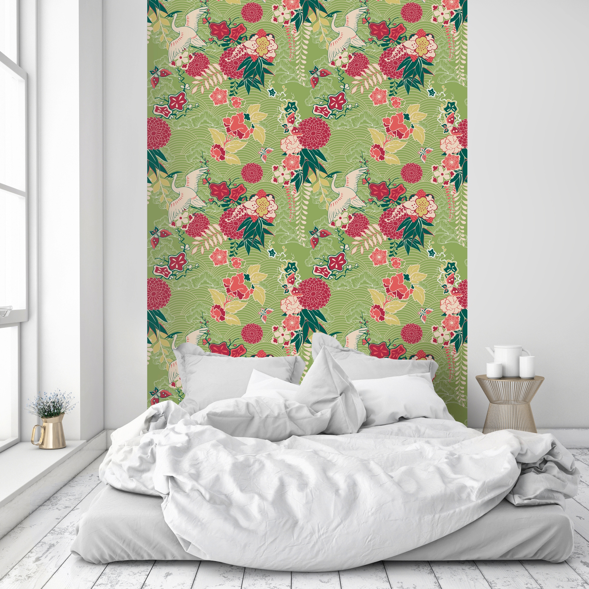 queence Vinyltapete »Lina«, bedruckt-Barock-Antikoptik-Kunst, 90x250cm, selbstklebend, kinderleichte Anbringung, Sticker