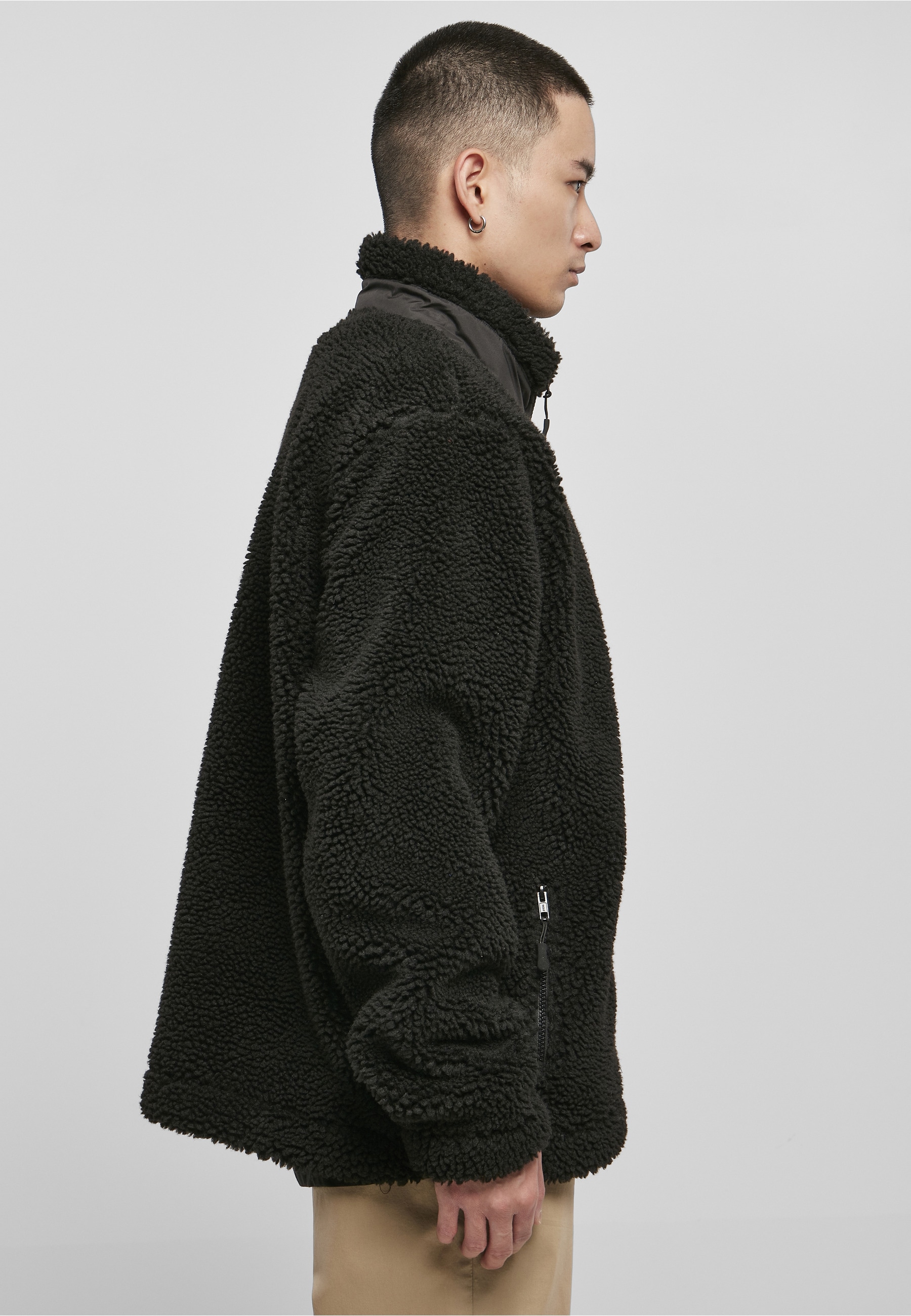 URBAN CLASSICS Winterjacke »Urban Classics Herren Basic Sherpa Jacket« 1 Stk. tlg. ohne Kapuze