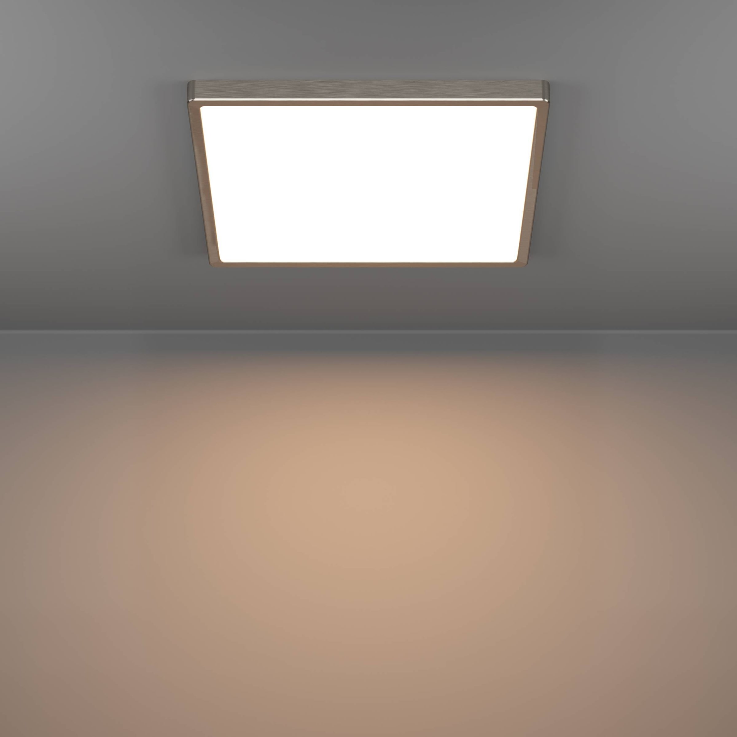 EGLO Aufbauleuchte »Fueva 6 Aufbaulampe, Metall und Kunststoff, silber, weiß, Deckenlampe« LED-Modul 1 Stk. Kaltweiß | Neutralweiß | Warmweiß Aufbauleuchte - L39 x B39 x H2,5 cm - nickel-matt - 17,5W inkl.