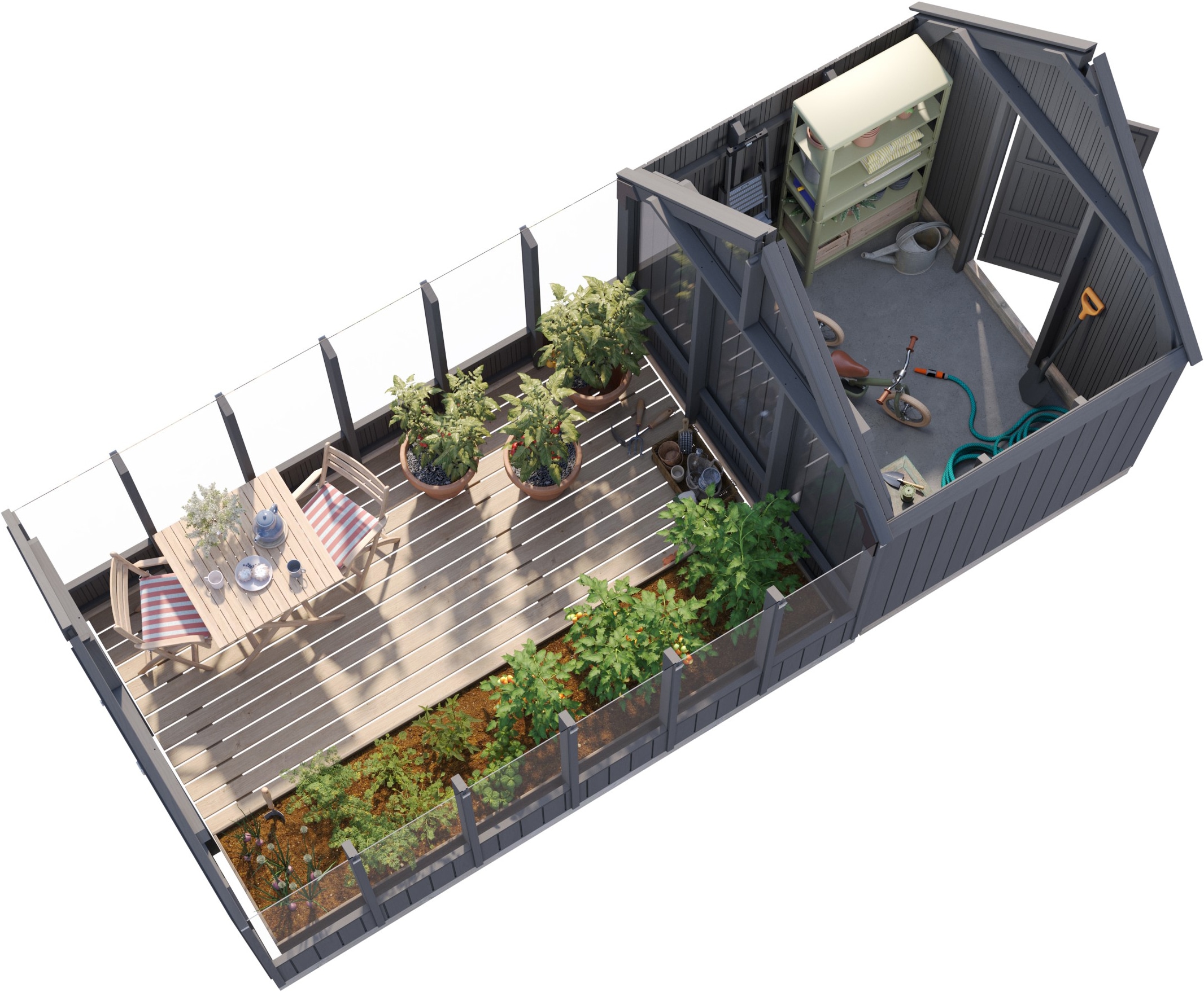 Palmako Gewächshaus »Emilia Gerätehaus 4,0 m² (RAL7012)«