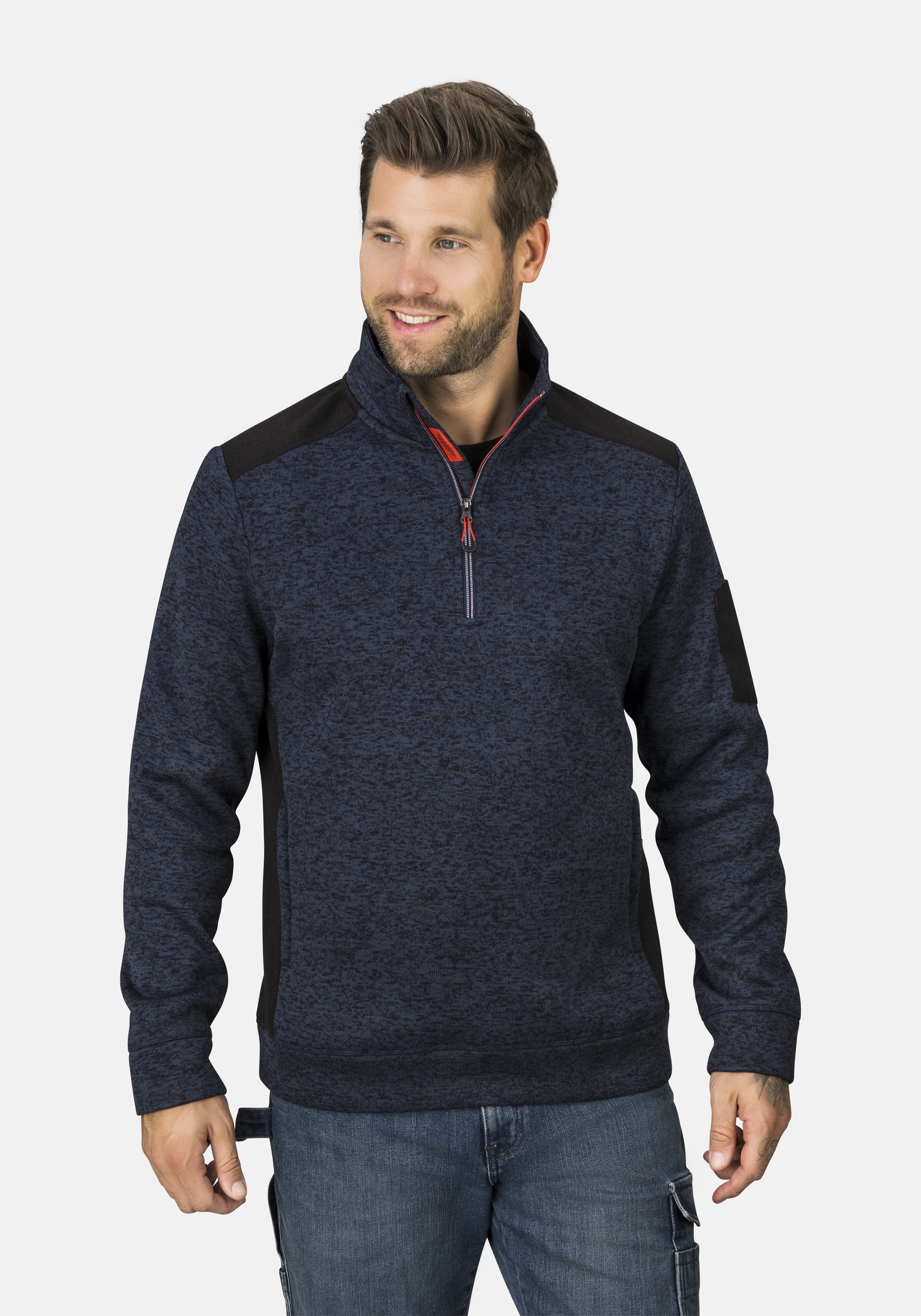 HERO by John Medoox Sweatjacke "KIAN Knitted Workwear Arbeits-Fleece-Strick günstig online kaufen