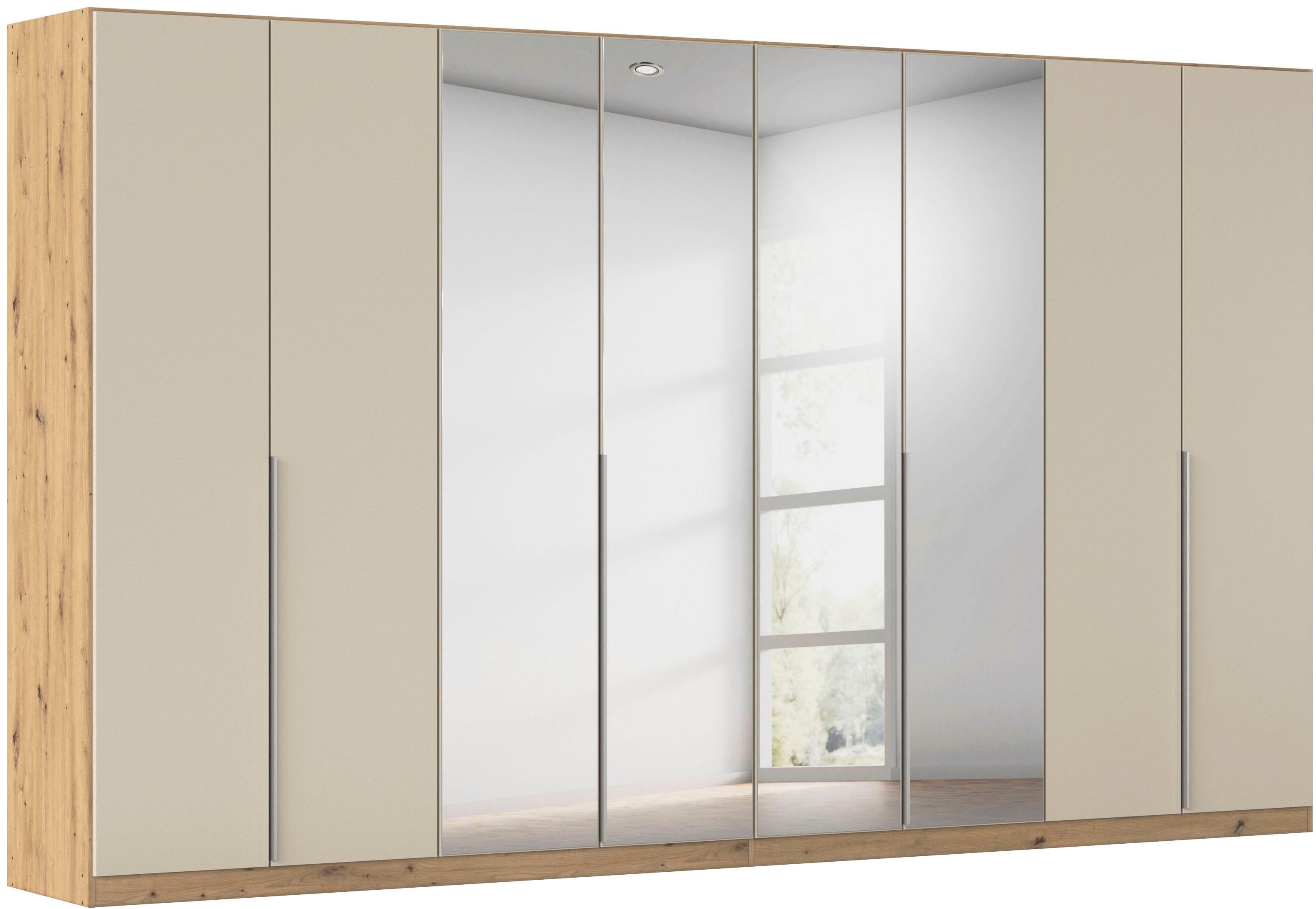 OTTO home Drehtürenschrank "Kleiderschrank Schrank Garderobe AGORDO mit Dekor- oder Hochglanzfront" in zwei Griff-Farben, Breiten 91-405 cm, durchdachte Innenausstattung, in 8 Breiten und 2 Höhen MADE IN GERMANY