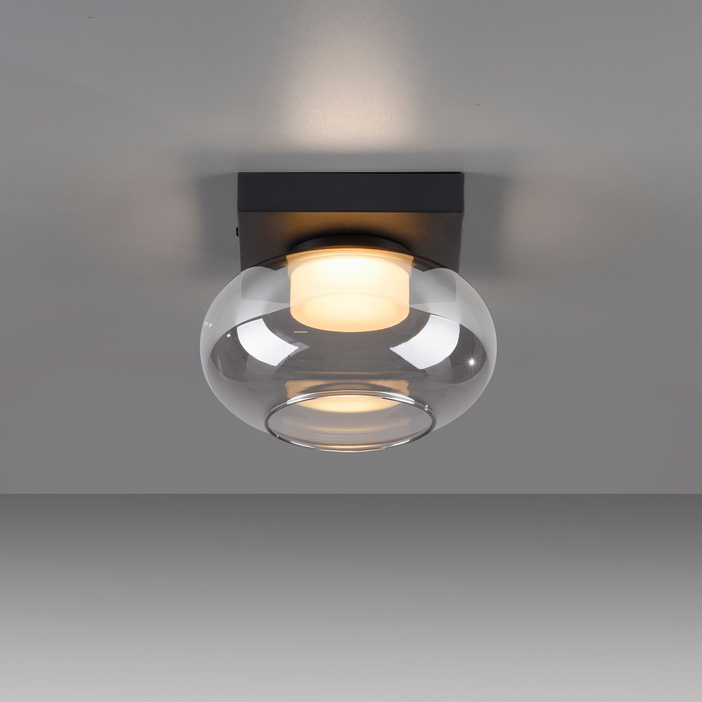 SCHÖNER WOHNEN-Kollektion LED Deckenleuchte »SIA« LED-Board 1 Stk. Warmweiß SCHÖNER WOHNEN Kollektion, SimplyDim, Memoryfunktion, Rauchglas