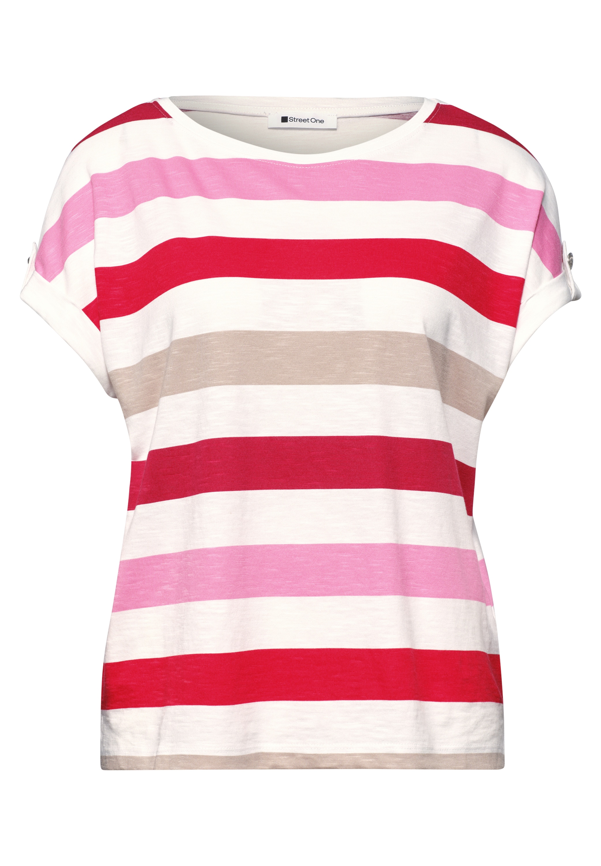 STREET ONE Shirttop Sommershirt im Leo-Look