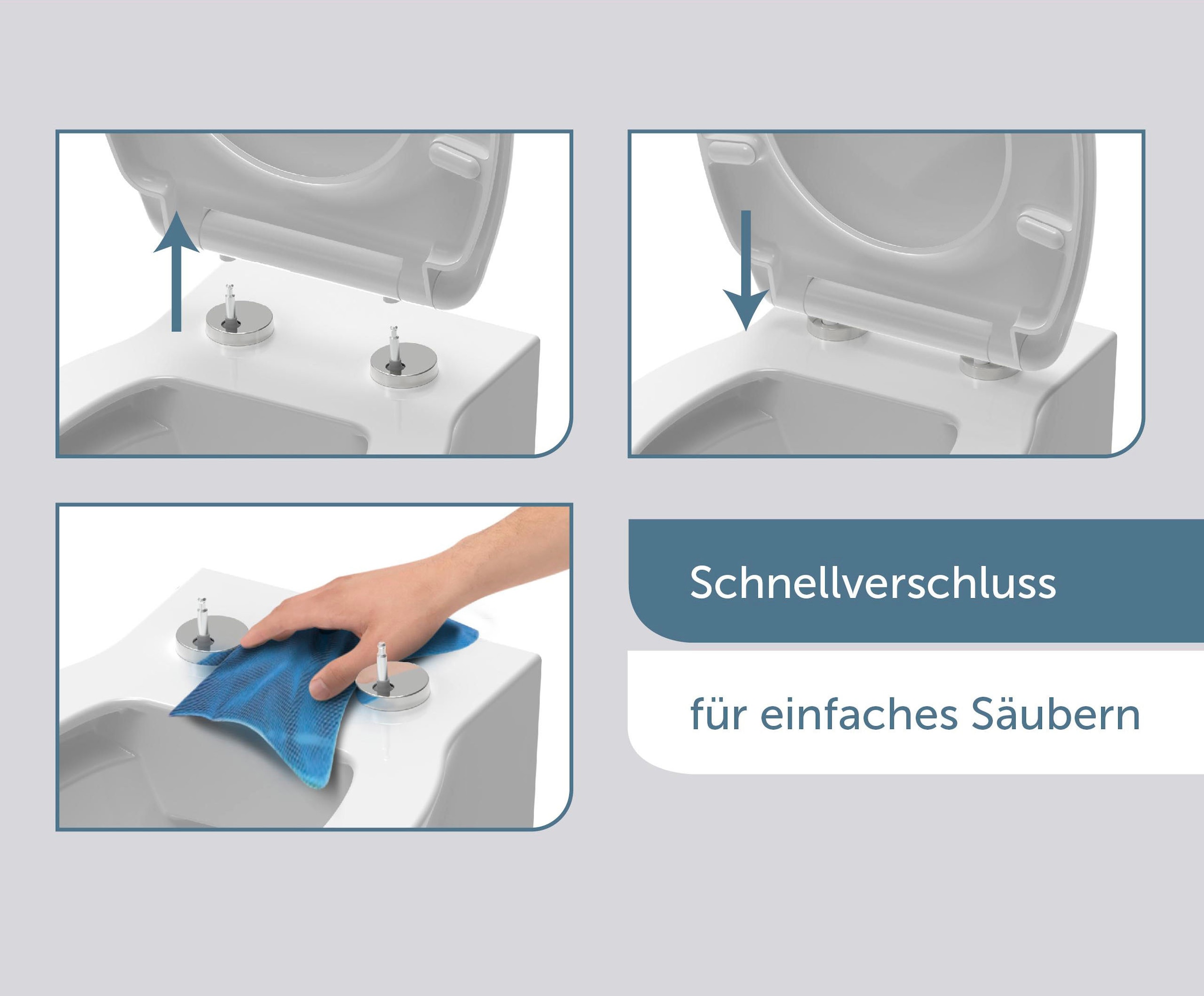 Schütte WC-Sitz »Stone«, Duroplast, mit Absenkautomatik und Schnellverschluss