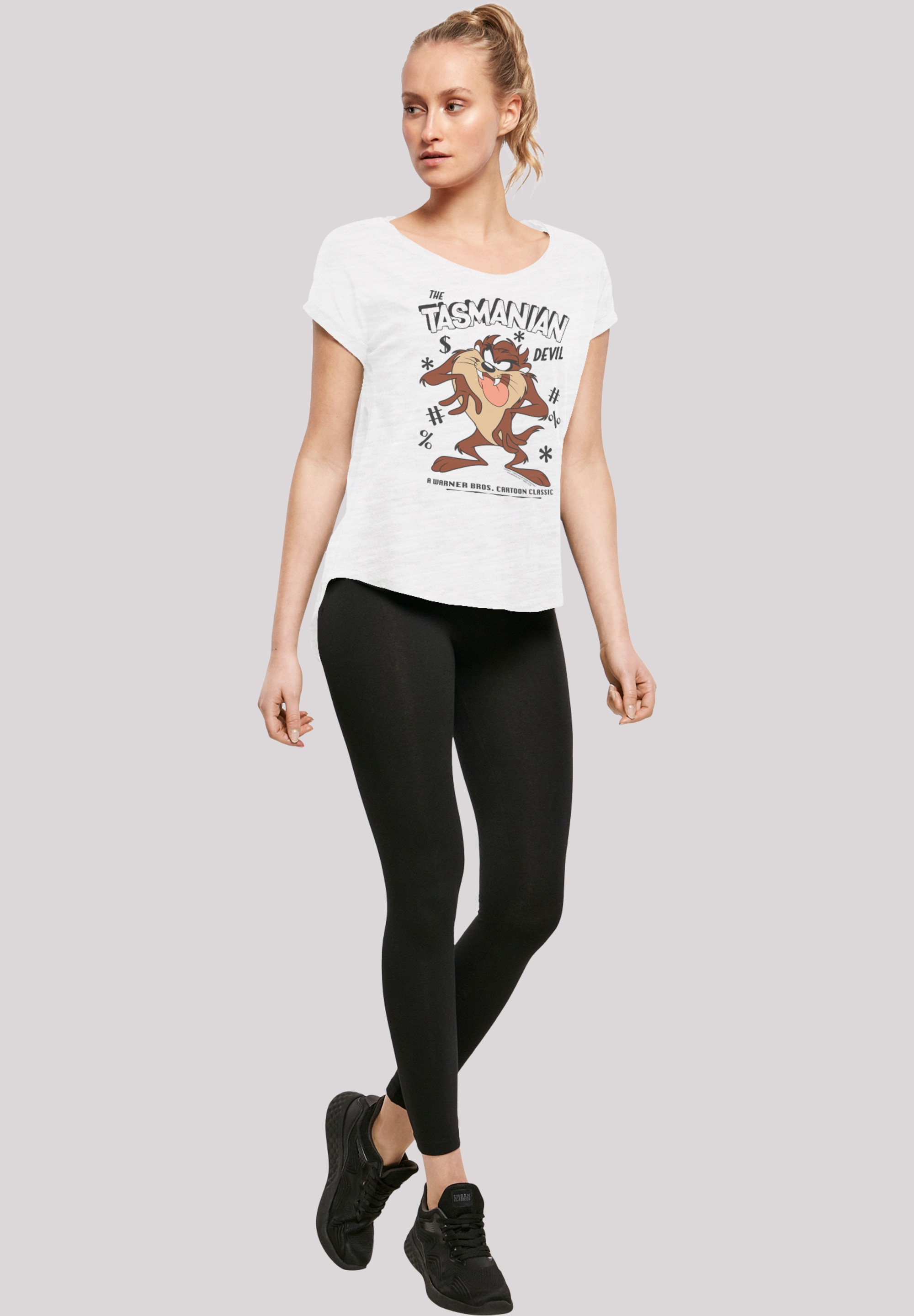 F4NT4STIC T-Shirt »Looney Tunes Taz Vintage Tasmanian Devil«, Damen,Premium Merch,Lang,Longshirt,Bedruckt