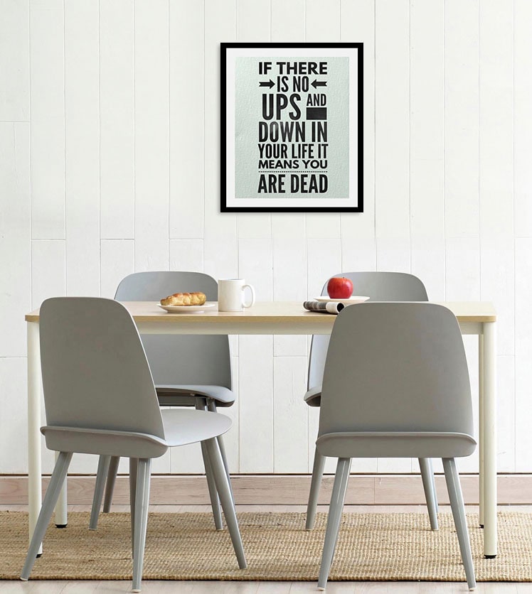 queence Bild »Ups and down«, Schriftzüge-Schriftzug-Sprüche & Texte-Motivationsbilder, (1 St.), gerahmt